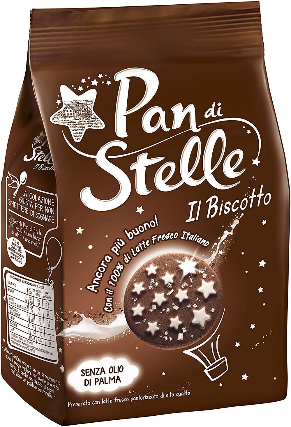 Pan di Stelle Mulino Bianco Biscuit with Cocoa , Hazelnuts 24.5oz (700g) From Italy