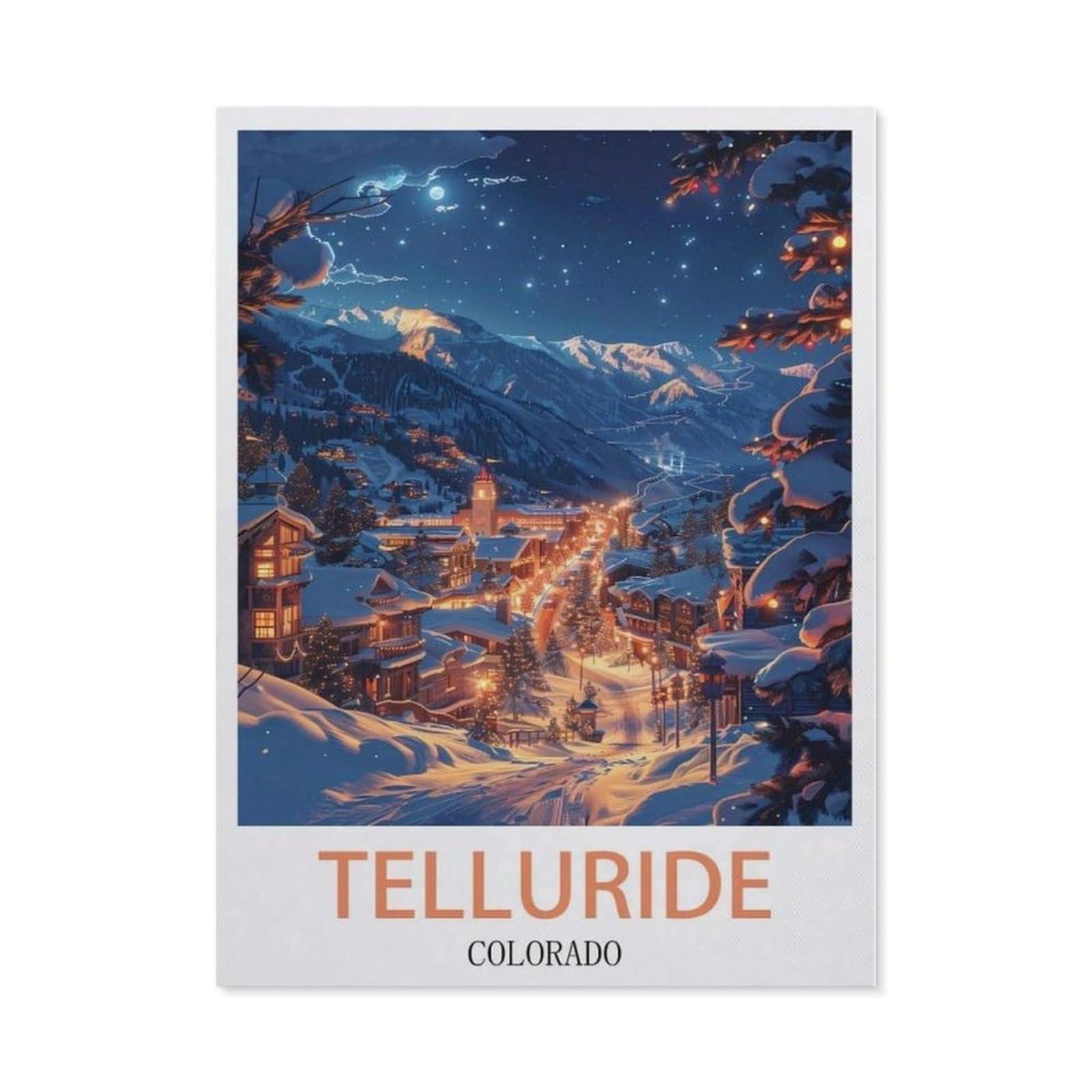 Beayodkp （30 X 40 Cm/11.81 X 15.74 Inches） Telluride Colorado Vintage Travel Posters，Diamond Painting Kits For Adults - 5D Diamond Painting Kit Full Drill, Diamond Art Kits For Home Wall Decor-Cg8