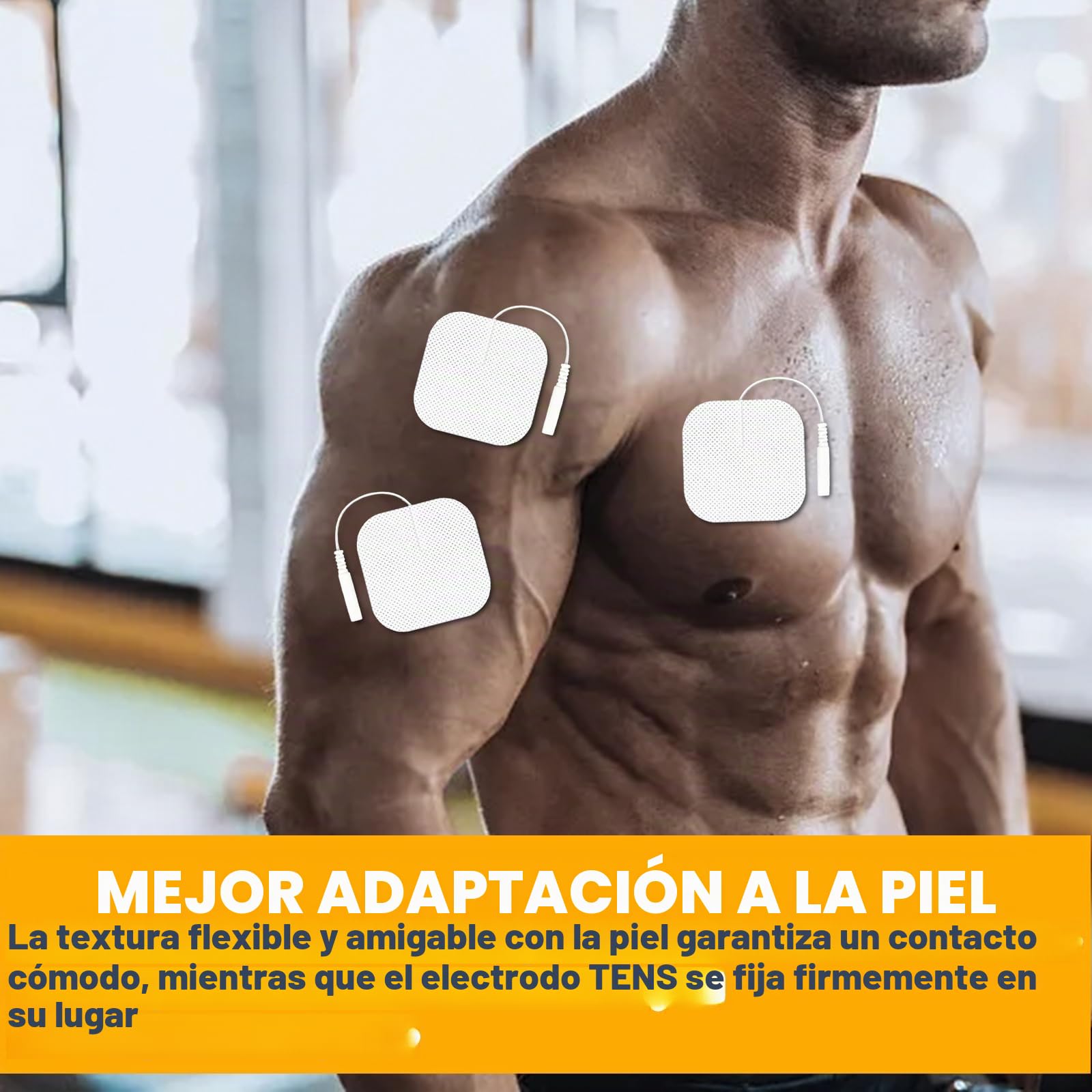 48 almohadillas para electrodos Tens, 4 x 4 cm, almohadillas autoadhesivas de gel, electrodos adhesivos, electrodos tens, almohadillas de repuesto autoadhesivas, adecuadas para dispositivos Tens y
