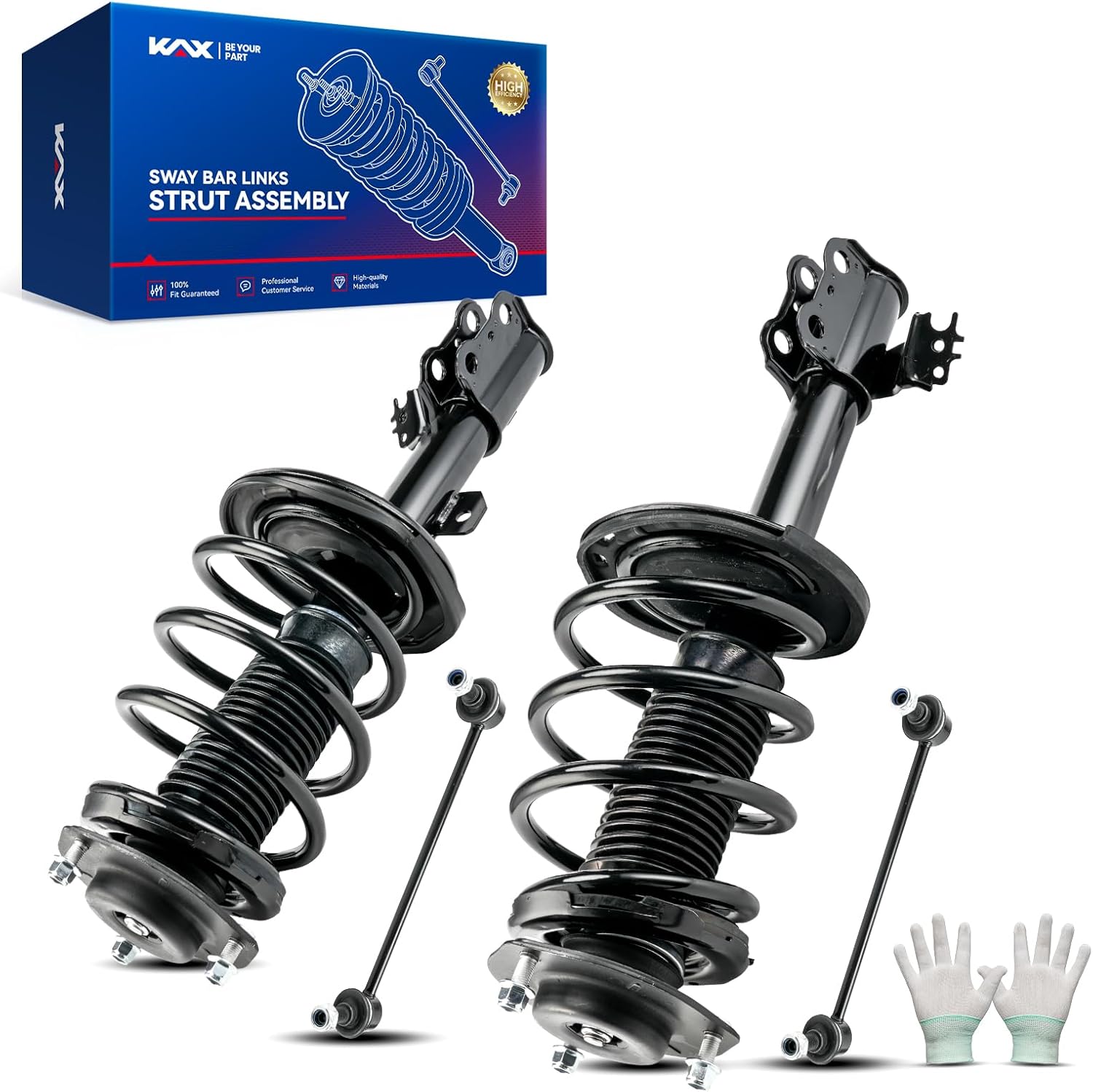 KAX Front Complete Strut & Coil Spring Assembly Sway Bar Link Stabilizer for 2012-2017 Toyota Camry, Replaces OE#: 1333375L/1333375R K750123