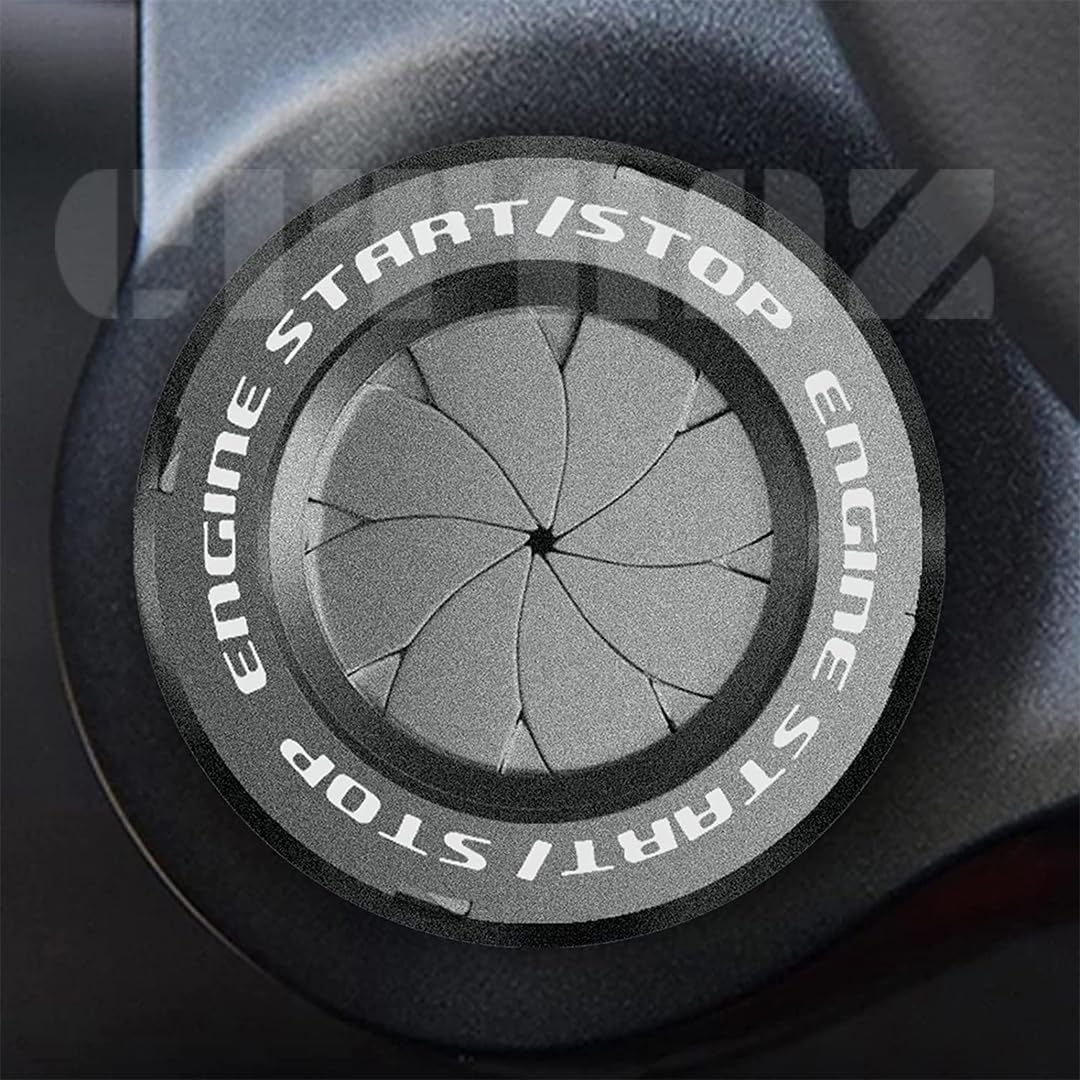 Citaaz Car Push to Start Ignition Button Cover Interior for All Universal Car's & Most of Motorbikes Start Button Decoration Ring (Grey)