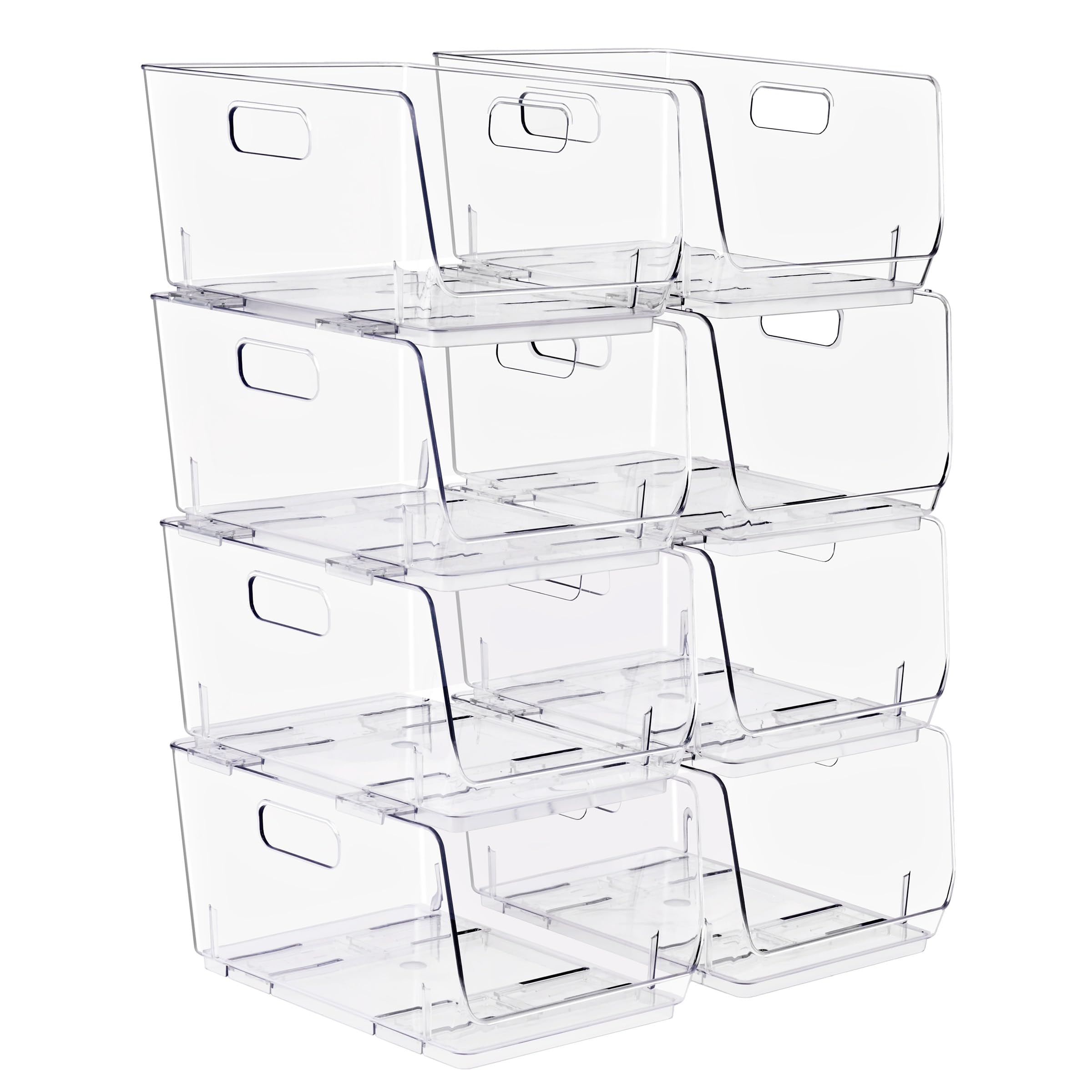 Sorbus Stackable Storage Bins Open Front, Clear Stackable Storage Bins, Pantry Bins for Storage and Organization, Acrylic Stackable Bins for Kitchen,