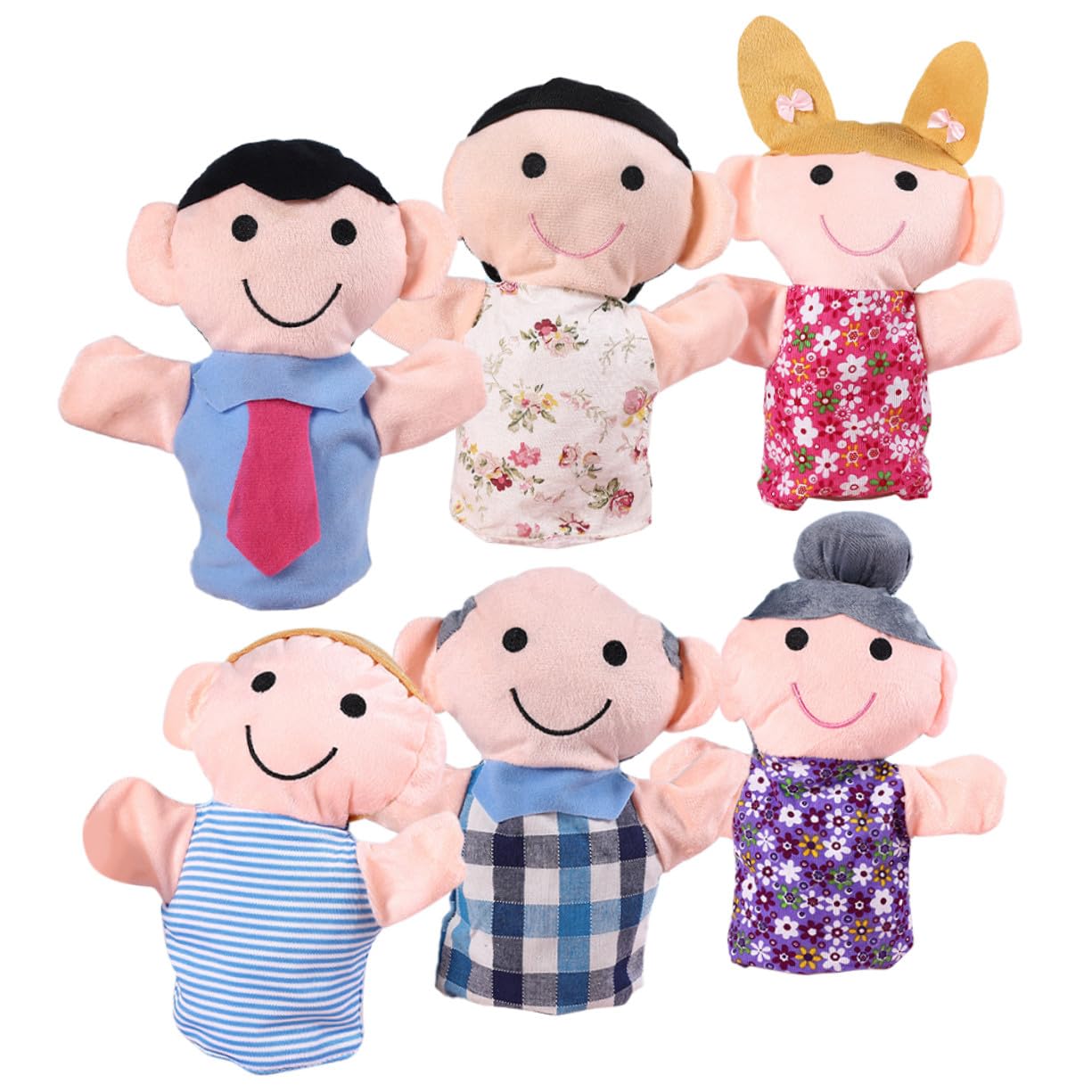 Giocattolo Burattino a Mano per Bambini, 6 Pezzi Peluche | Pp Cotton, Leggero e Ultra Morbido, per Role Play Indoor, Design Creativo e Adorabile
