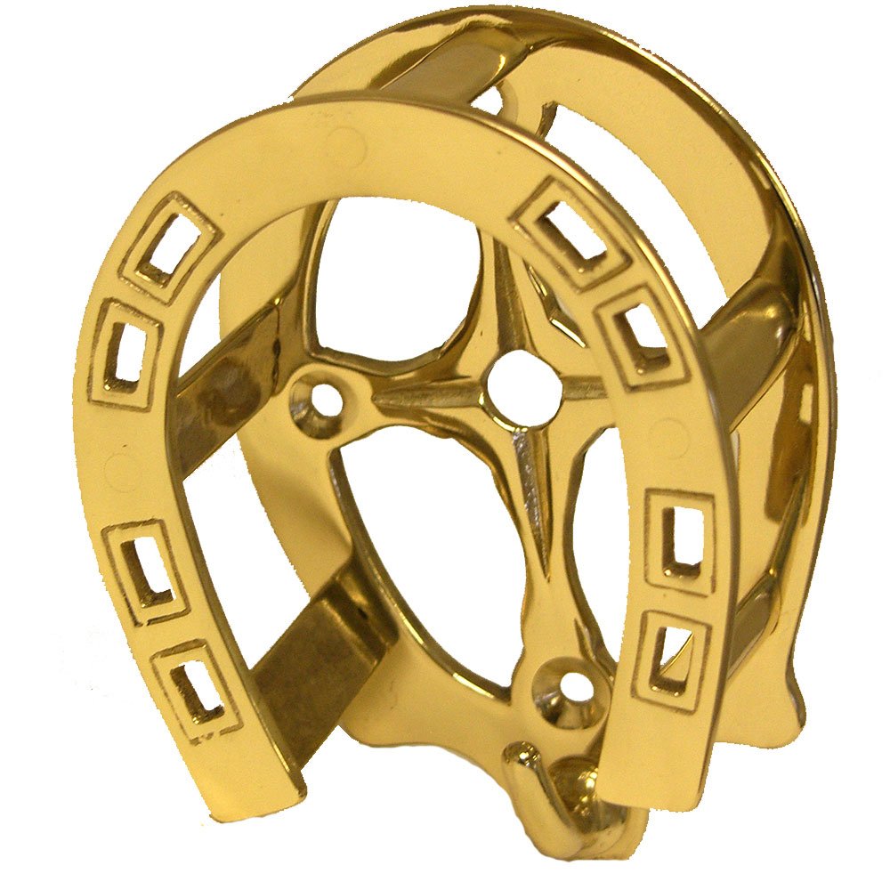 Brass Horseshoe Bridle Rack - Elevate Your Tack Room's Elegance with Timeless Solid Brass Craftsmanship and Secure Horse Tack Storage
