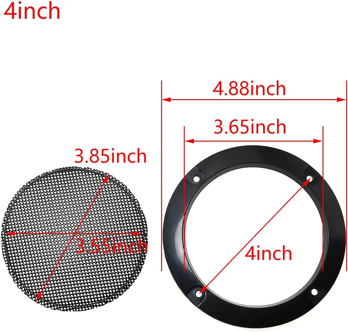 MEETOOT 2pcs Cold Rolled Steel Loudspeaker Net Cover 4" Grill Cover with Mounting Screws for DIY Speaker and Car Speaker : Electronics