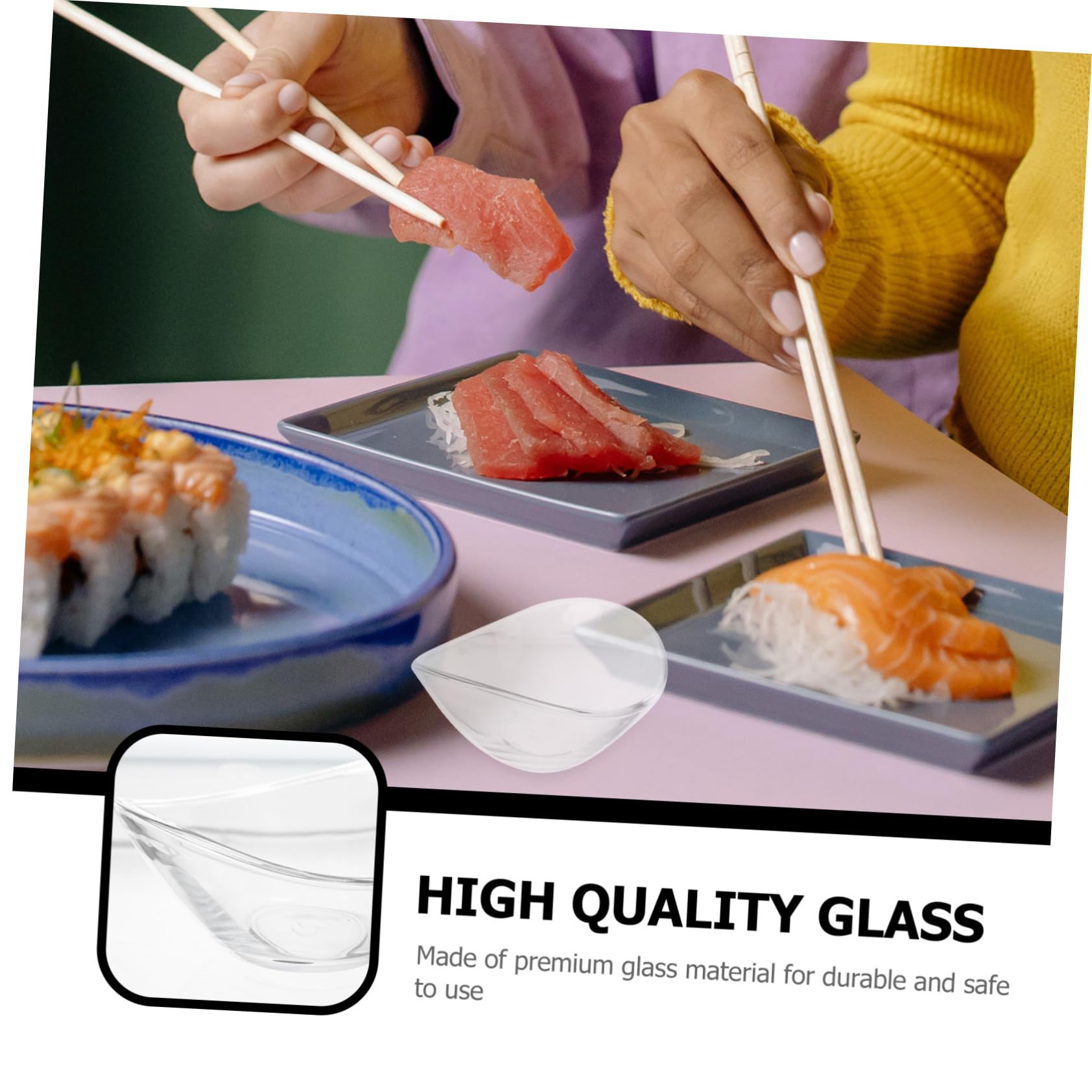 Unomor 2pcs Seasoning Dish Sauce Bowl Gravy Boat Pourer Dish Pudding Bowls Condiment Sushi Plate Dipping Paste Jam Dish Soy Sauce Dishes Mini Plate Practical Sauce Dishes Glass re-usable