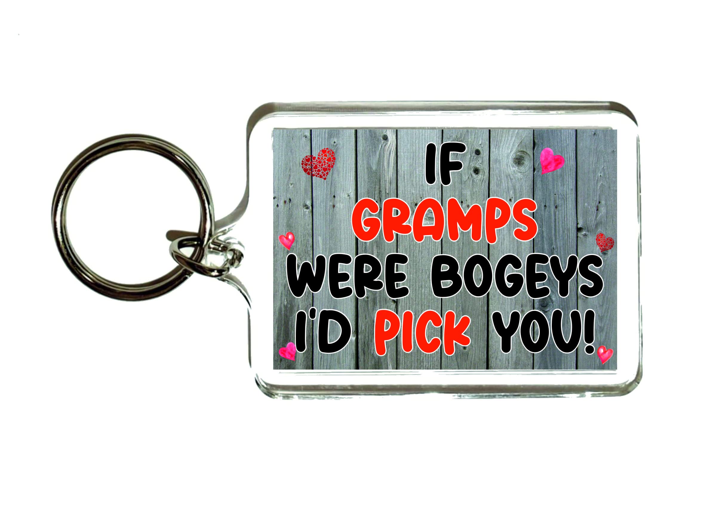 Decalarama Clear Gramps Keyring Gift – If Gramps Were Bogeys I'd Pick You - Fun Novelty Birthday Present
