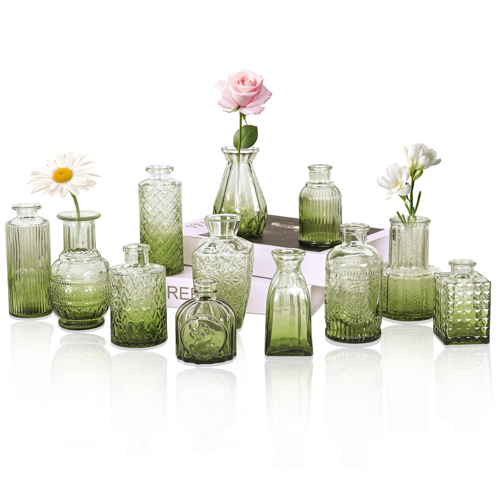 HAISIWLKJ Set of 12 Glass Bud Vase Set - vases | Mubboo