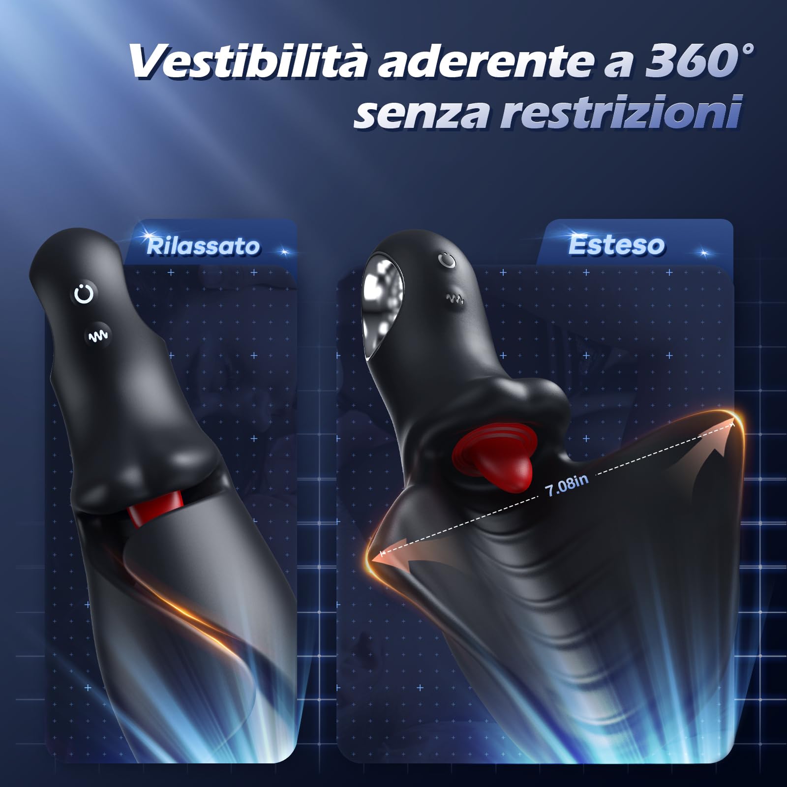 Giocattoli erotici per uomini - Vibratore: masturbatore dal design aperto, dotato di 10 modalità di stimolazione e vibrazione, masturbatore realistico in silicone per uomini controllabile tramite app
