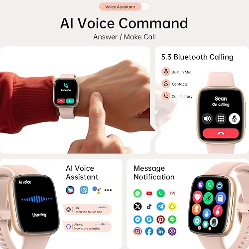 Miniatura 5 de Últimos relojes inteligentes para mujeres y hombres, 2 bandas, pantalla AMOLED HD de 1.85 pulgadas (390 x 450), duración de la batería de 12 días,