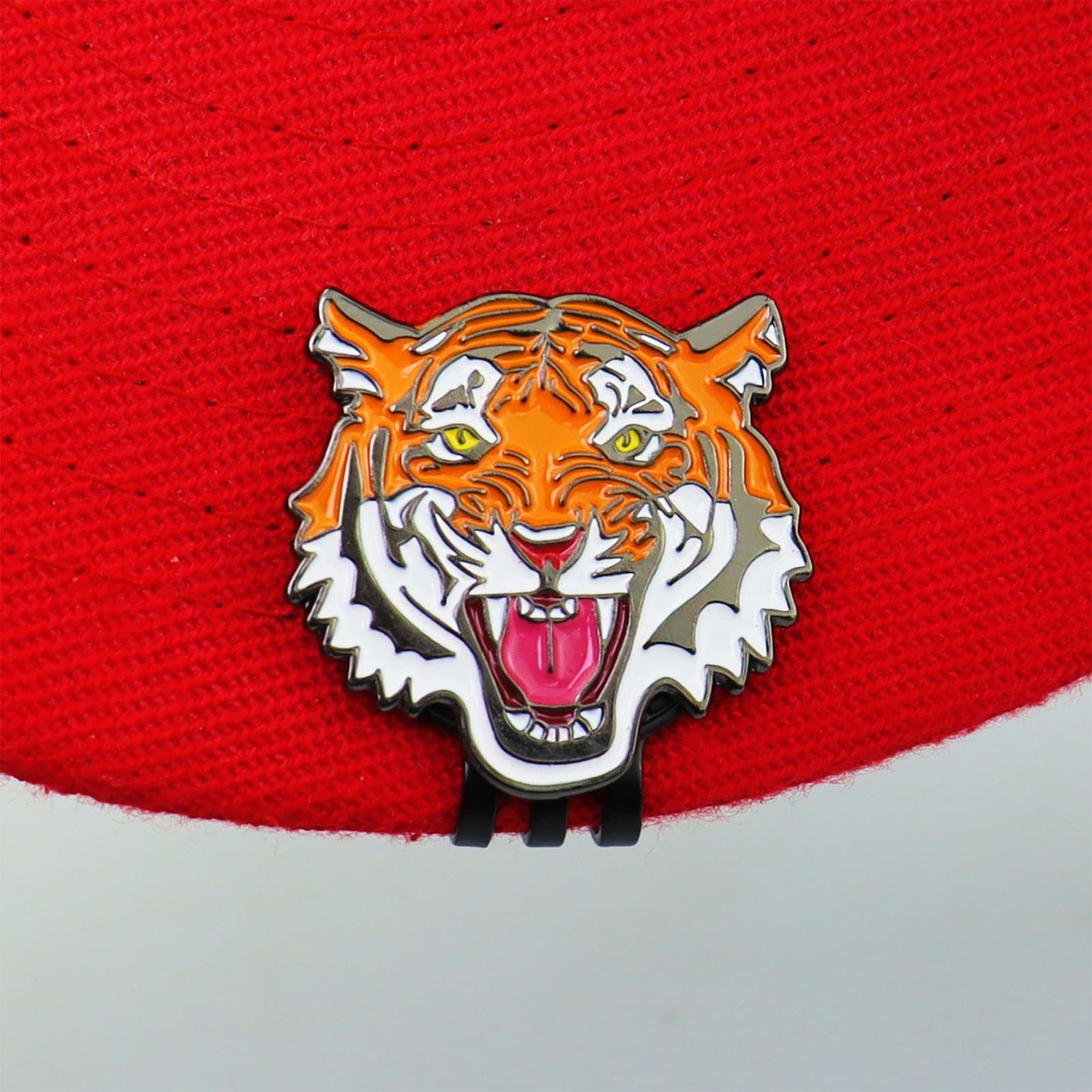 Genérico Clip per cappello marcatore da golf, clip per cappello marcatore palla - magnetica con motivo tigre - supporto magnetico per palla da golf, clip per supporto