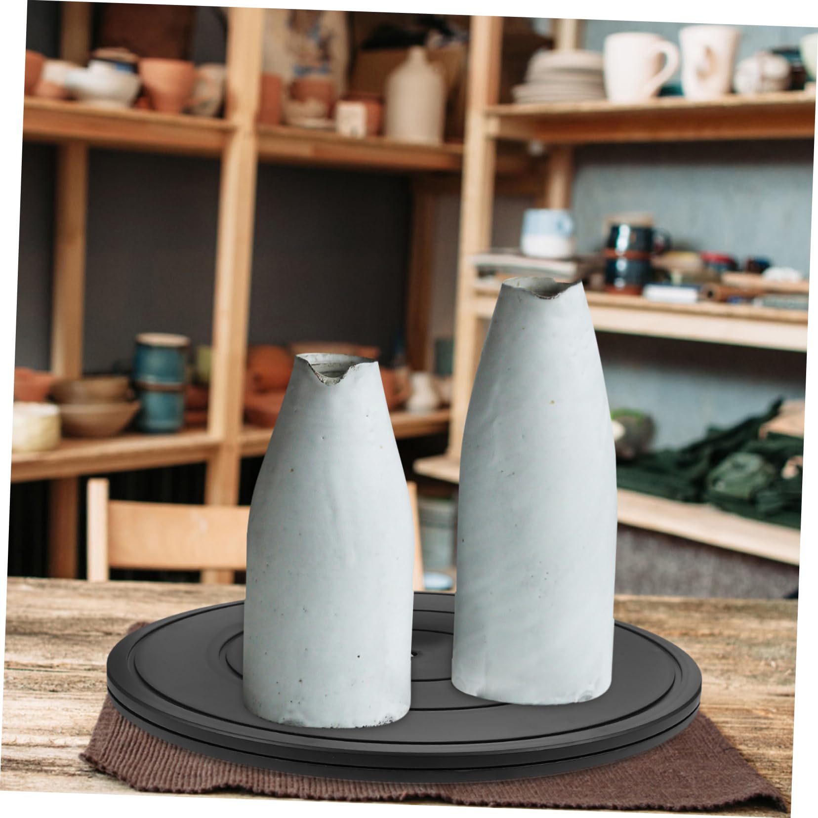 Tournette De Potier Plastique Base Rotative pour Sculpture Et Poterie Outil Manuel pour Travaux Artistiques Et Artisanaux