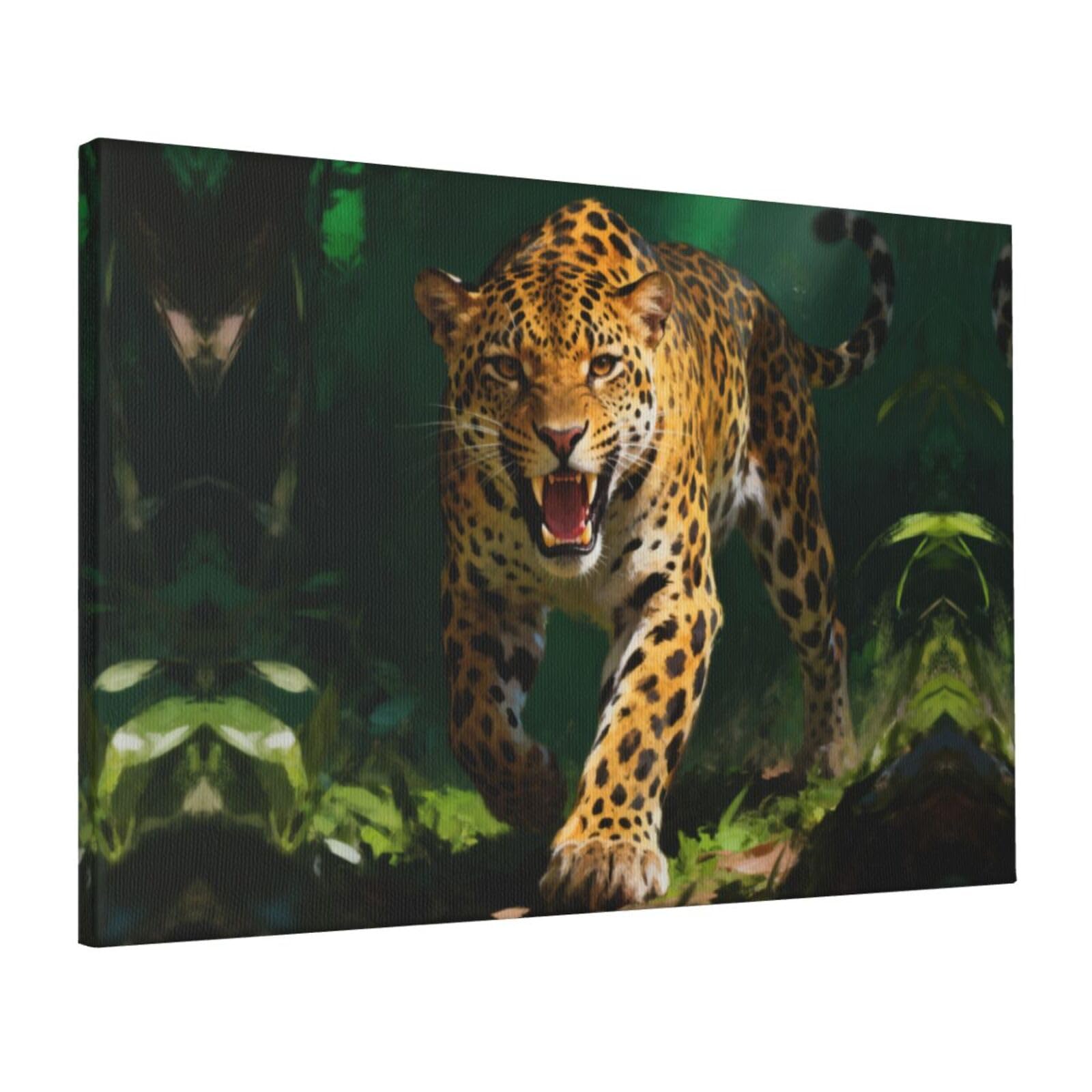 CNTDBU leopard Canvas Wall Art 16x24 Inch-Large Modern Painting Print for Living Room, Framed Ready to Hang Artwork for Bedroom