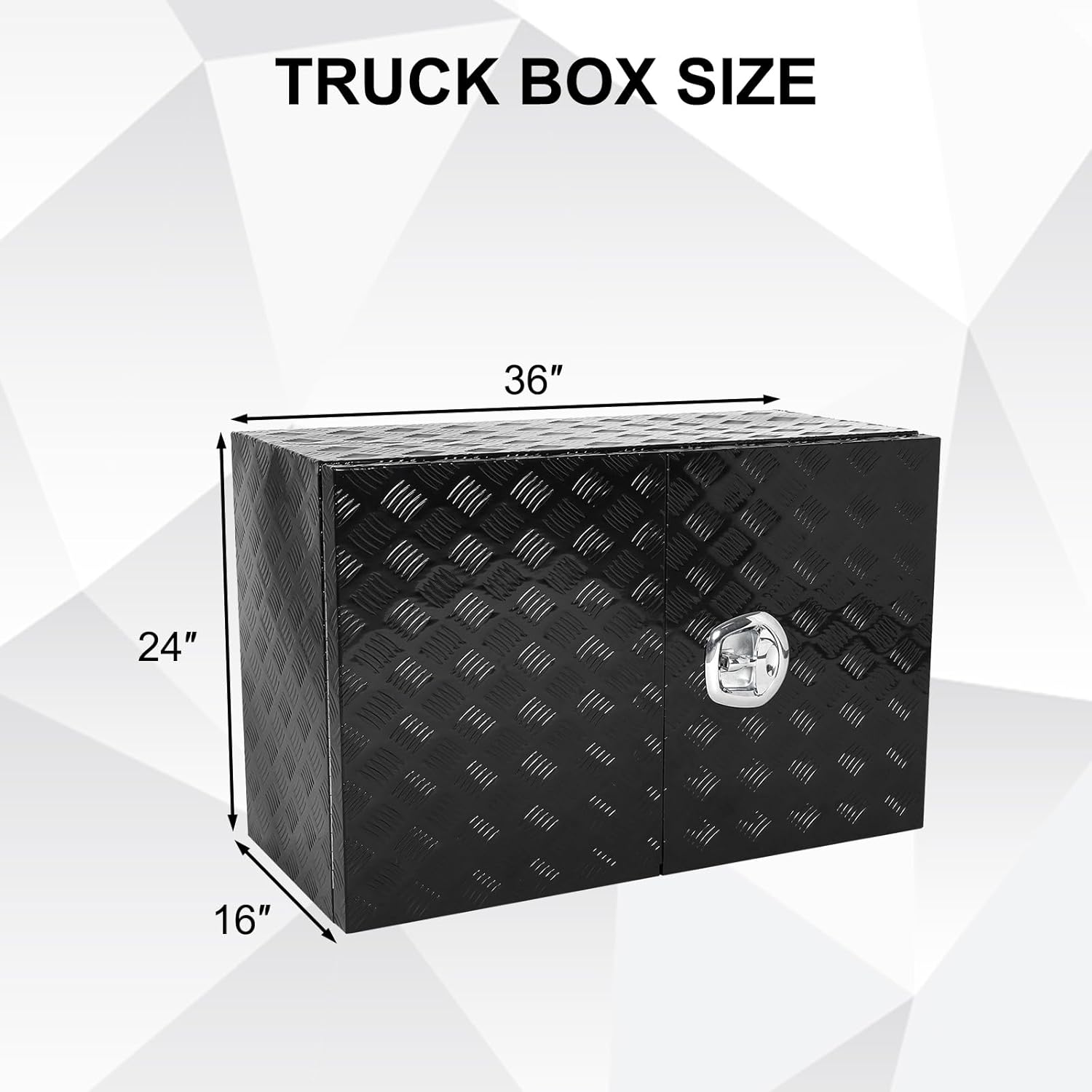 confote Aluminum Underbody Truck Box with Barn Door,Heavy Duty Truck Tool Box Organizer Chest For PickUp Truck Bed,Trailer,Van，Waterproof Tool Box-36 x 16 x 24 inch