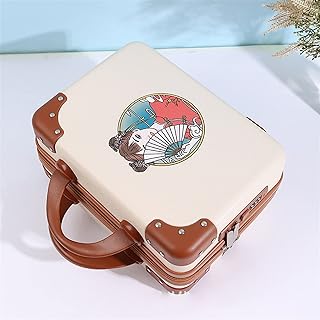 Mala de viagem mala de viagem Mini Trolley Bolsa pequena Bolsa de cosméticos feminina Bolsa de viagem 13 polegadas Bolsa de viagem Caixa Mãe Mala Mala Mala (Cor: Bege)