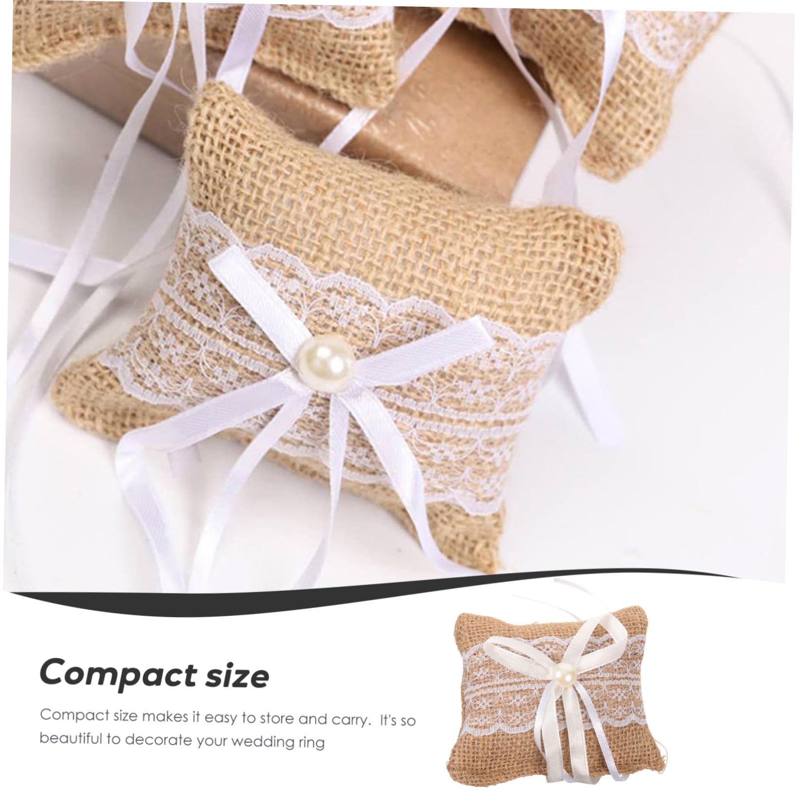 HOLIDYOYO 2pcs Linear Ring Pillow Pillow Ring Boxes for Wedding Wedding Ceremony Supplies