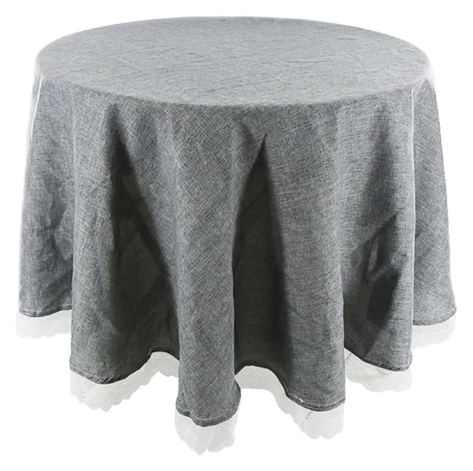 Tablecloth Round Lace Tablecloth Gray Khaki 60-150cm Diameter(Grey,150cm Diameter)