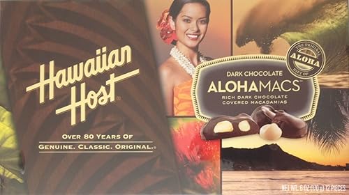 Hawaiian Host AlohaMacs - Caja de chocolate oscuro de 6 onzas (paquete de 3) disponible en Yaxa Peru