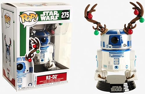 Miniatura 2 de Funko Star Wars Holiday - R2-D2 with Antlers Pop! Figura de vinilo (recubierta con funda protectora compatible con caja emergente