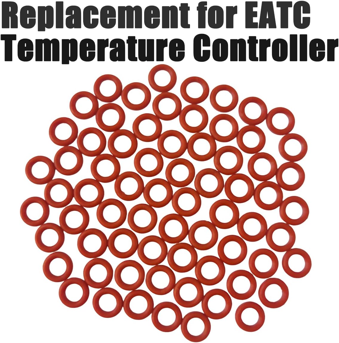 100PCS 007 Silicone O-Ring, 70A Durometer, 5/32" ID, 9/32" OD, 1/16" Width, Red, Free with Installation Tools，Replacement for EATC Temperature Controller