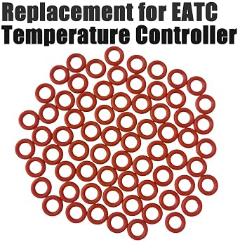 100PCS 007 Silicone O-Ring, 70A Durometer, 5/32 ID, 9/32 OD, 1/16 Width, Red, Free with Installation Tools,Replacement for EATC Temperature Controller