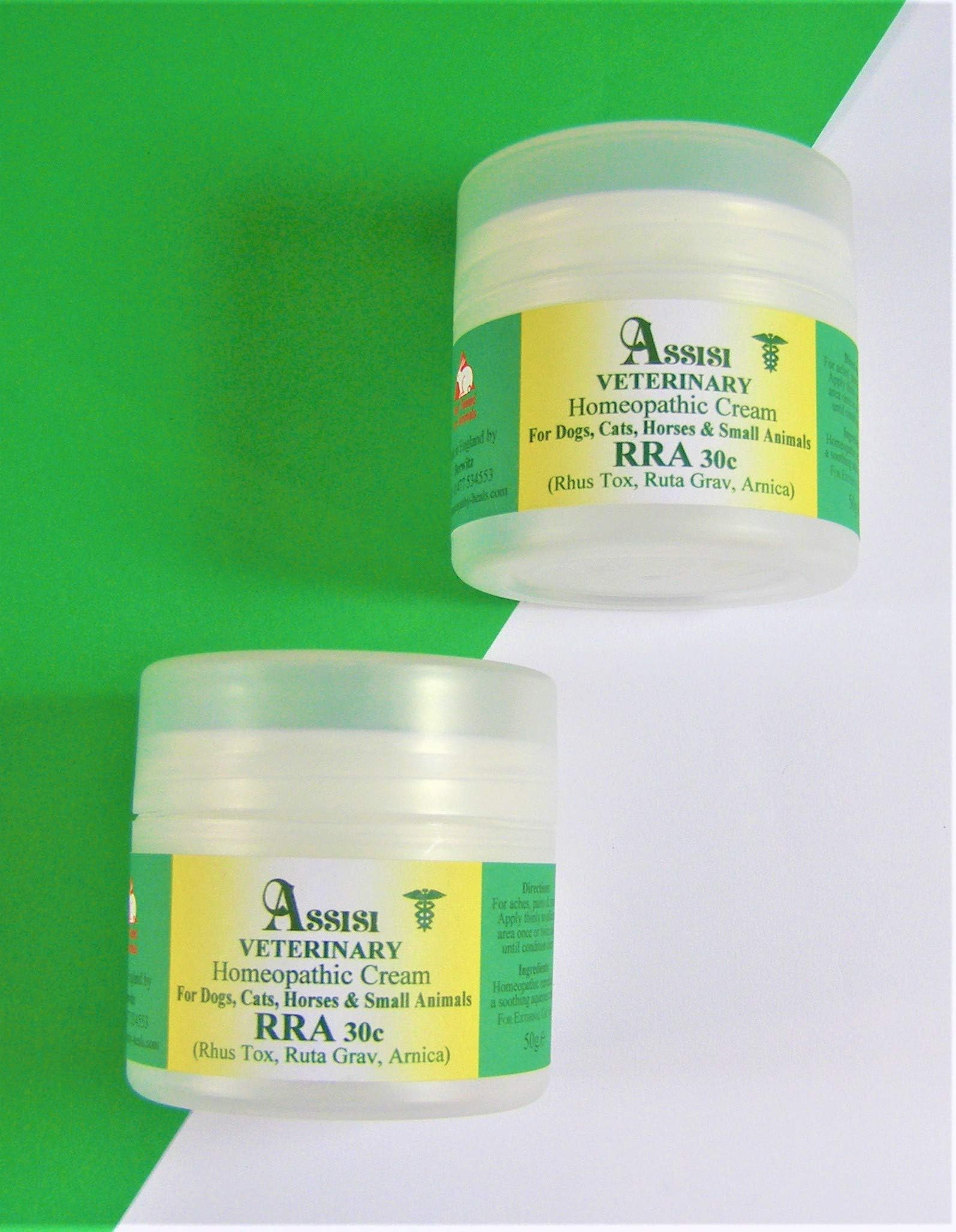 ASSISI VETERINARY RRA Homeopathy Cream Dogs Cats Small Animals Aids the natural treatment Tendon Ligament injuries Duo Pack 100g