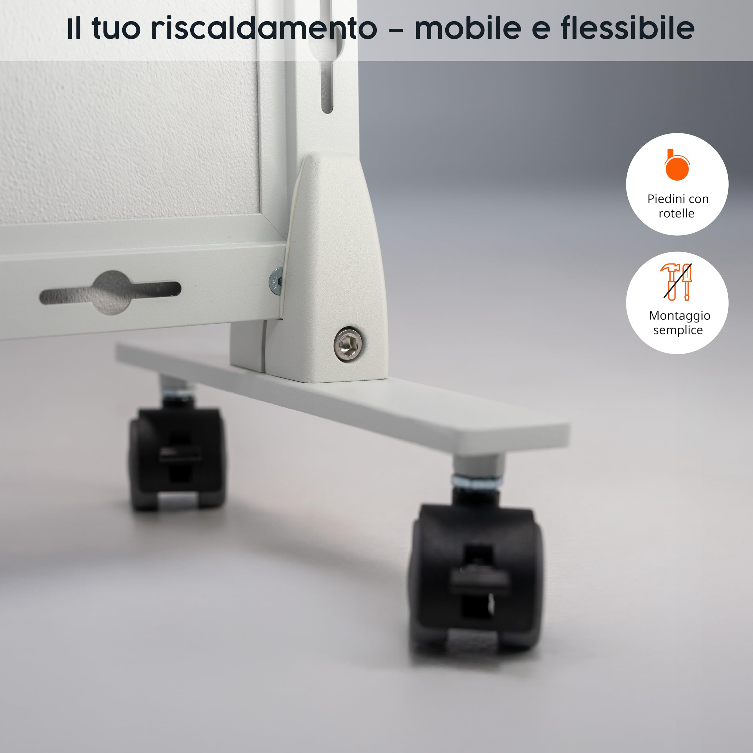 Riscaldatore a infrarossi Könighaus - 1200 watt - a basso consumo = riscalda in 2 minuti - con piedini e termostato - riscaldatore mobile - look piacevole con motivo: Bianco