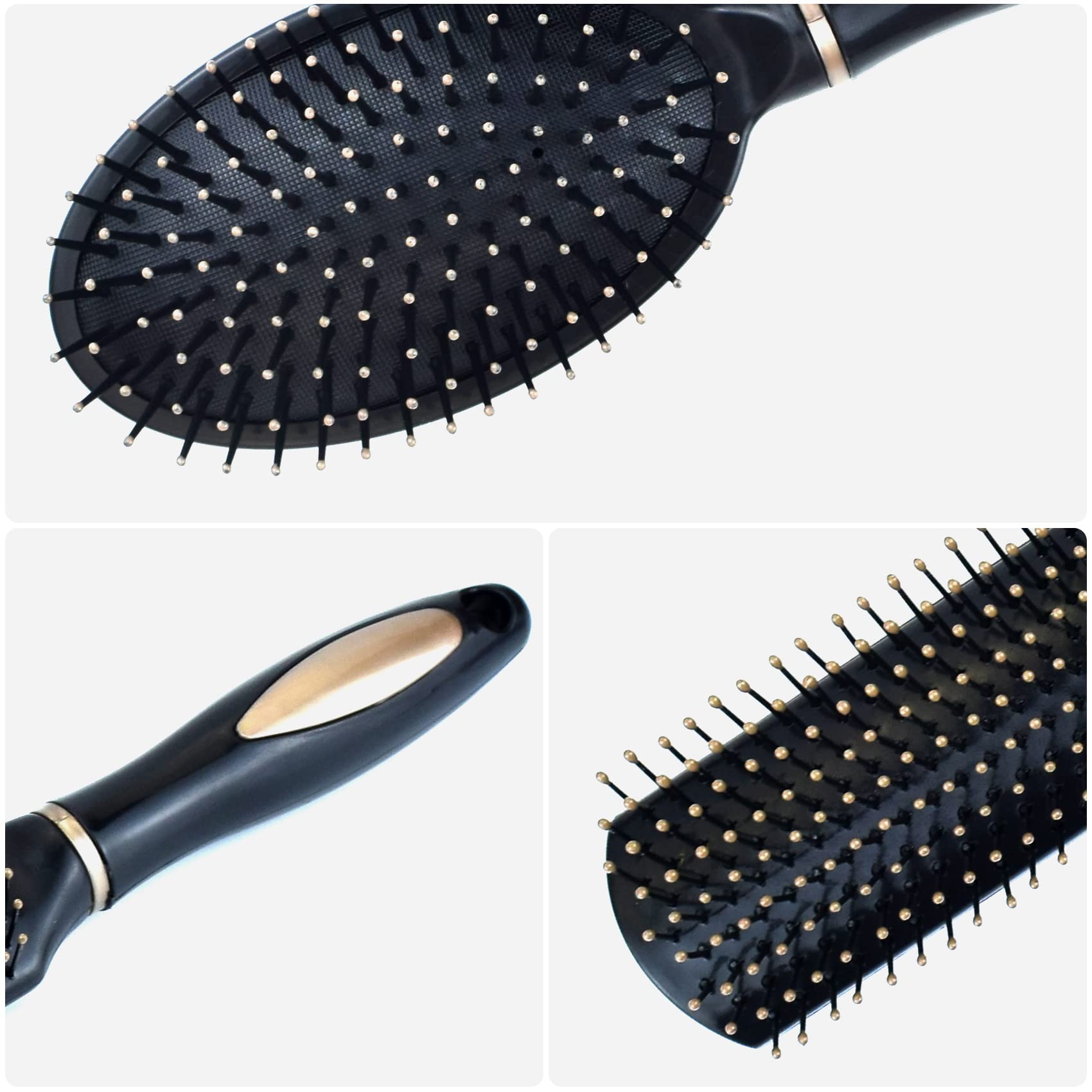 3 Pack of Anti-Static Massage Oval Comb Round Hair Brush Vent Hair Brush Detangling Brush Paddle Brush for Women Men Kid All Wet or Dry Hair's Detangle - Image 3