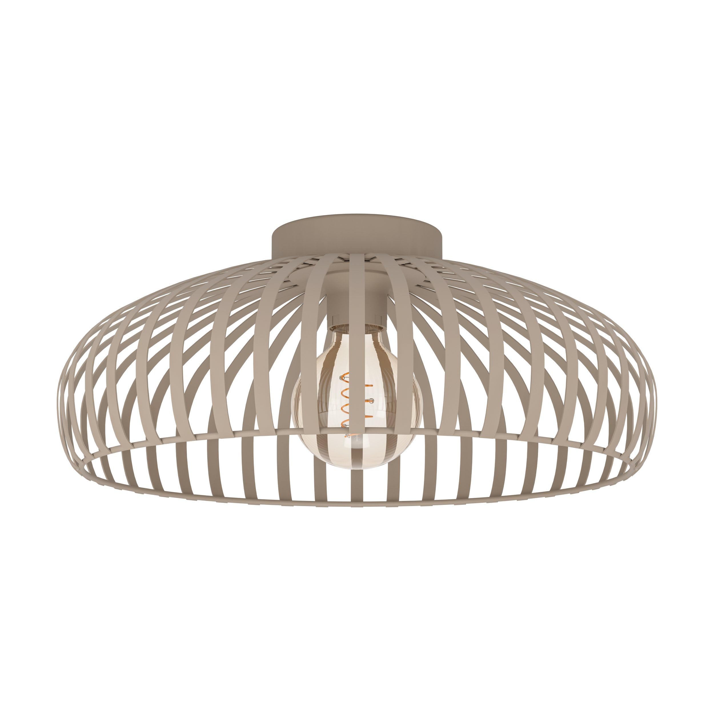 EGLO Deckenlampe Mogano 3, Deckenleuchte Wohnzimmer, Lampe Decke Schlafzimmer, Wohnzimmerlampe aus Metall in Beige, E27 Fassung, Ø 43 cm
