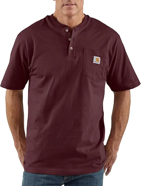 Carhartt Men's K84 Short Sleeve Workwear Henley T-Shirt