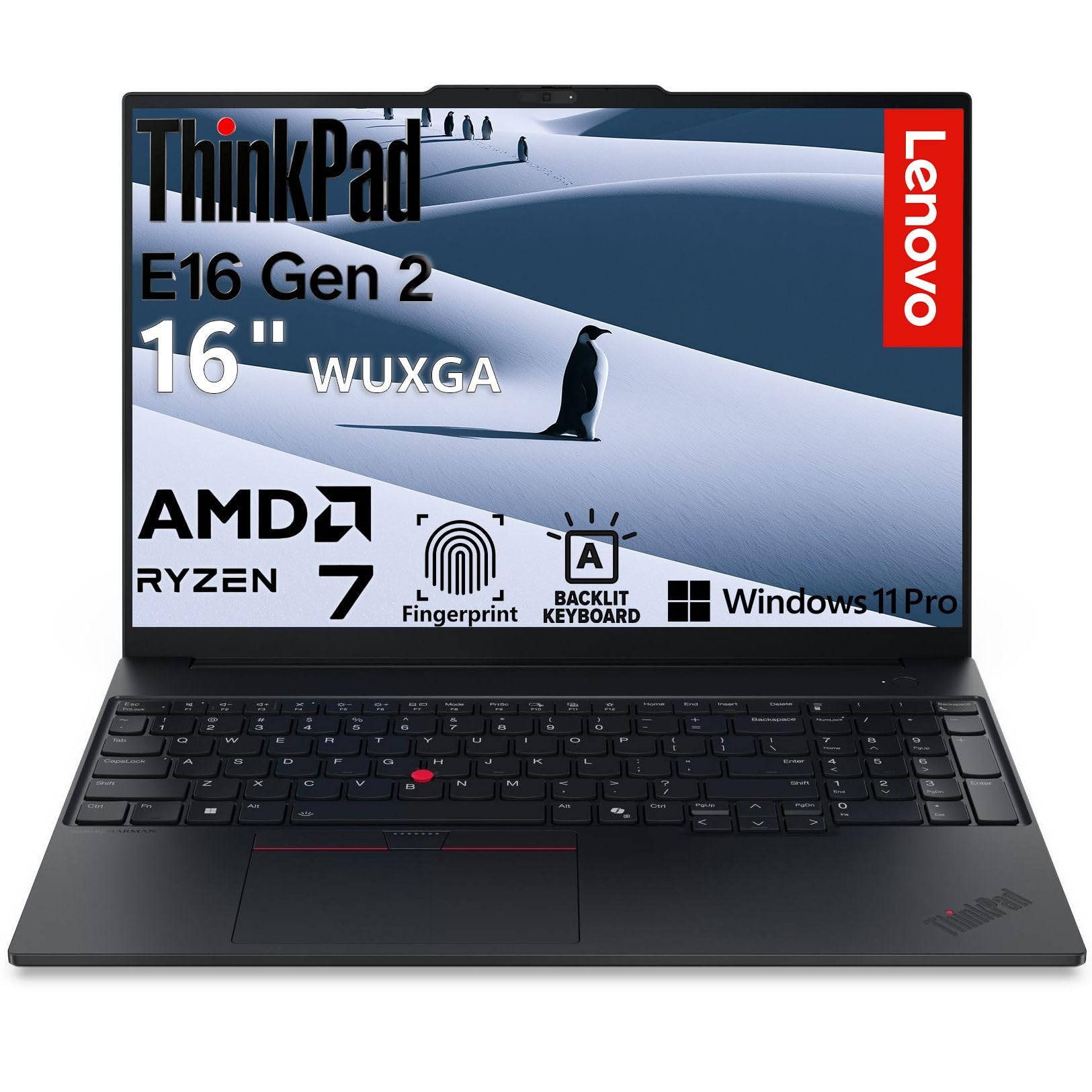 Lenovo ThinkPad E16 Gen 2 16" Laptop AMD Ryzen 7 7735HS 16GB DDR5 1TB SSD | 16" WUXGA IPS Display, Wi-Fi 6E, Fingerprint Reader, backlit keyboard, Windows 11 Pro, Business-Ready Performance