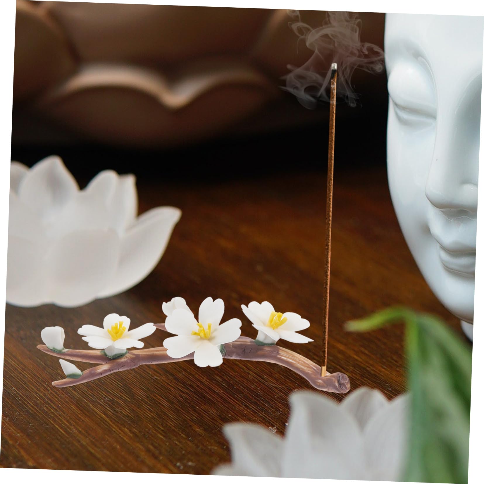 Cabilock 4stücke Handgefertigter Keramischer Räucherstäbchenhalter Blumenast-Form Für Meditation Aromatherapie Und Stilvolle Raumdekoration