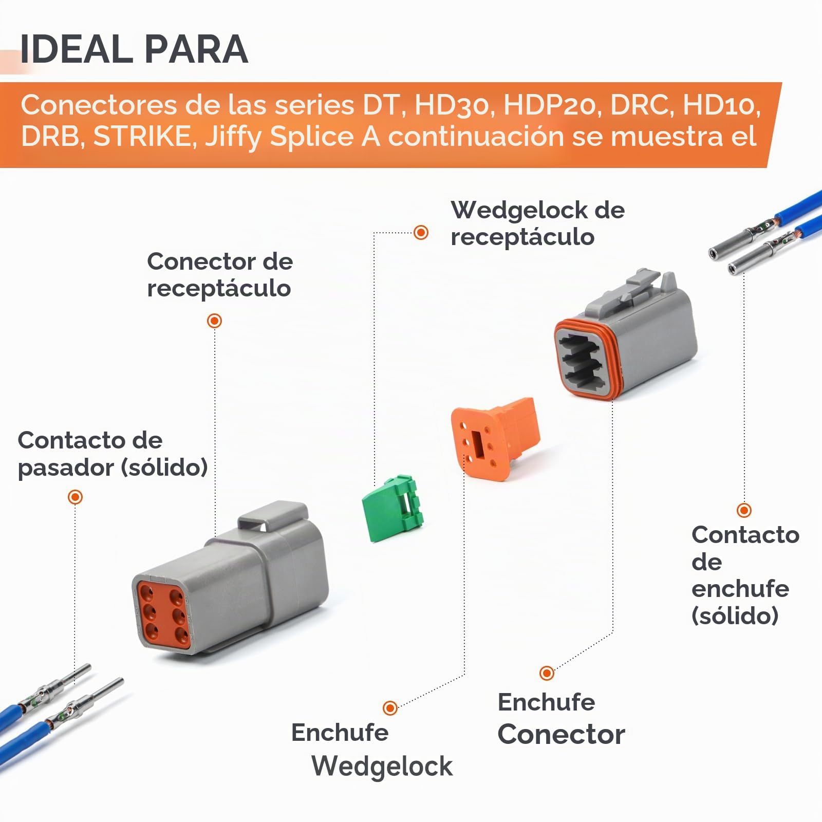 iCrimp Deutsch IWD-16 - Herramientas de crimpado de barril sólido, incluye inserción y extracción, compatible con kit de conectores DT