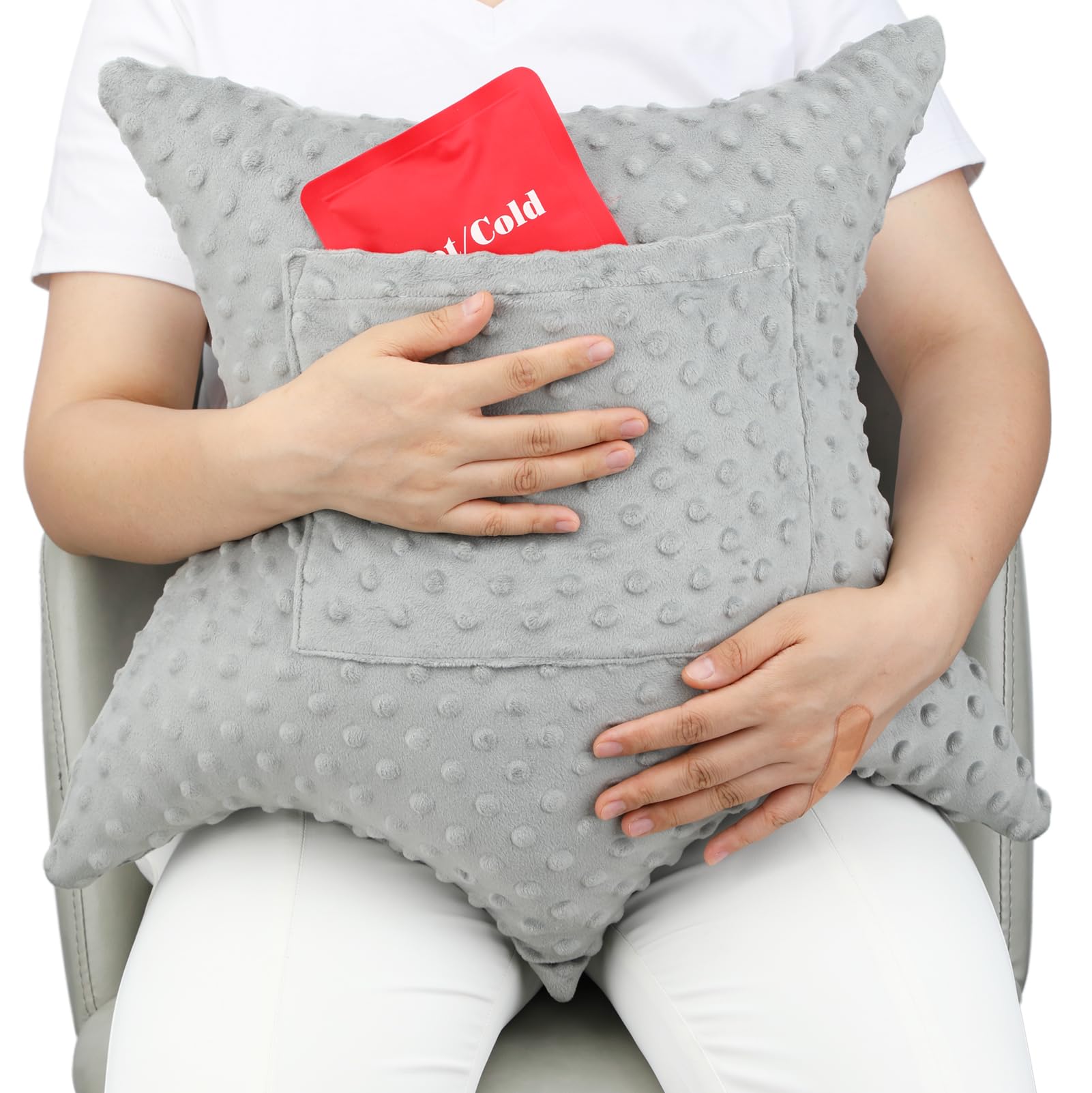 Star Shape Hysterectomy Recovery Pillowy for Hysterectomy Recovery Must Haves with 2 Pockets Products Gifts Tummy Tuck Abdominal Surgery Cushion,