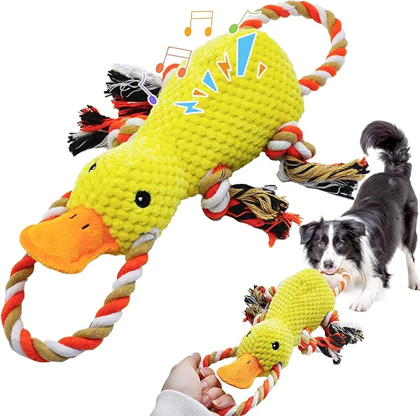 YZHDUXIU Tug of War Dog Toy, Squeaky Dog Toys Interactive Duck Puppy Toys to Keep Them Busy