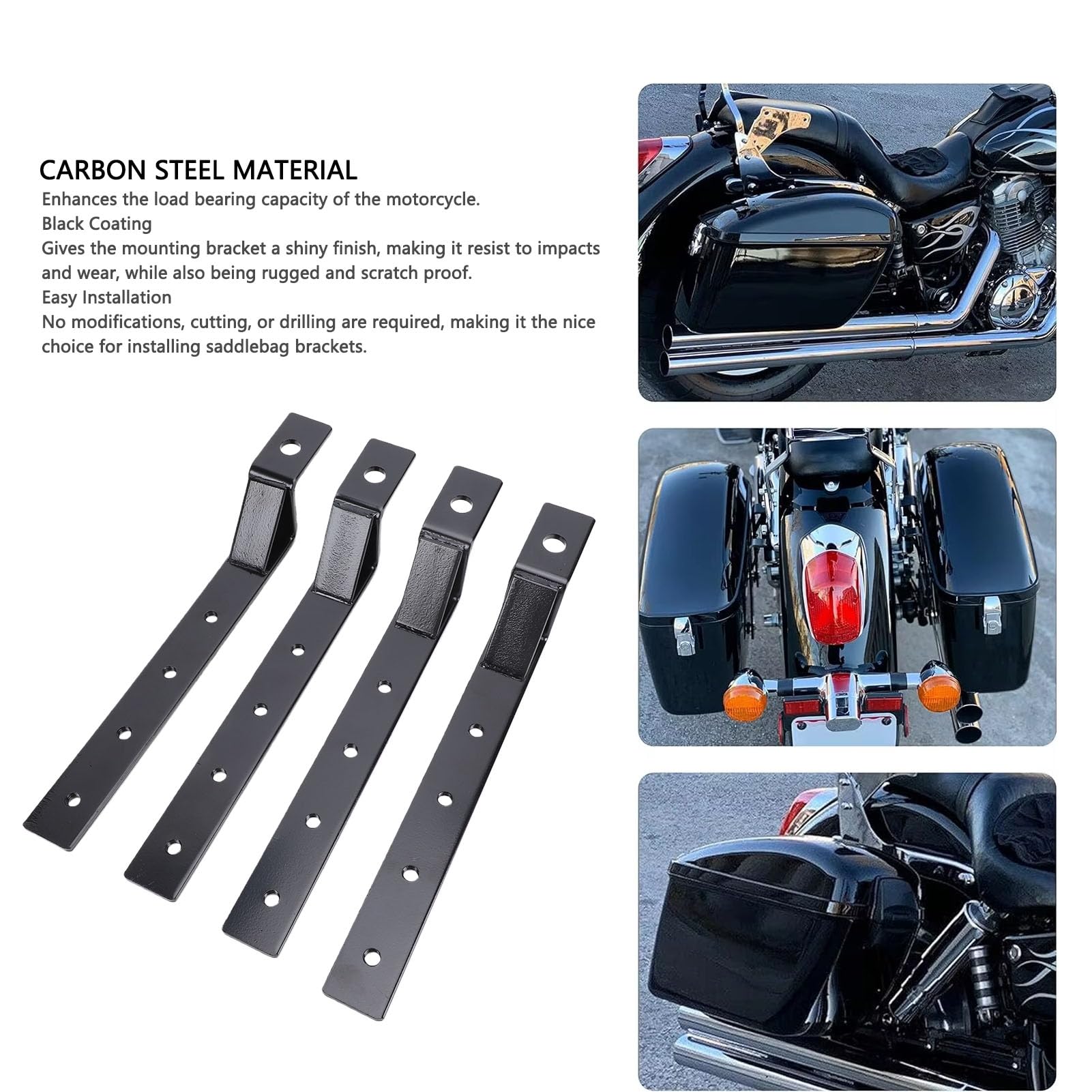 Rosvola Staffa di Montaggio Universale per Borsa Laterale per Moto, Kit di Montaggio Regolabile per Carichi Pesanti, Staffa per Borsa Rigida con vestibilità Universale, Ideale per il Modello Cruiser