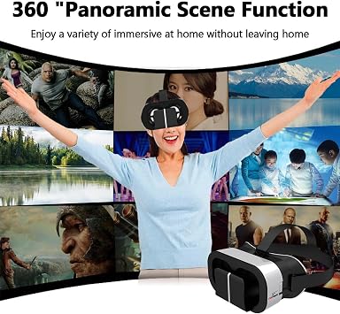VR Headset for Cell Phones - Virtual Reality VR Headset, VR Megapess Scalable 3D | Scalable Virtual Reality 3D VR Glasses, High Definition VR Headset for 3D Movie Panoramic Travel Video Education