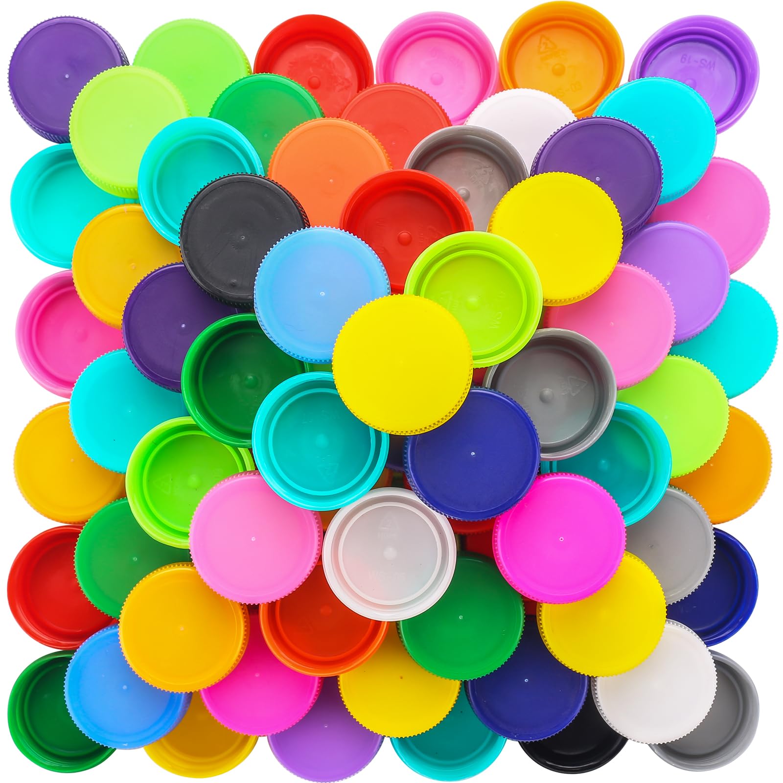 Photo 1 of 120 Pcs Plastic Bottle Caps, Mixed Color Bottle Caps, DIY Craft Protection Bottle Caps for Children Intelligence Development Kindergarten (Mixed Color)