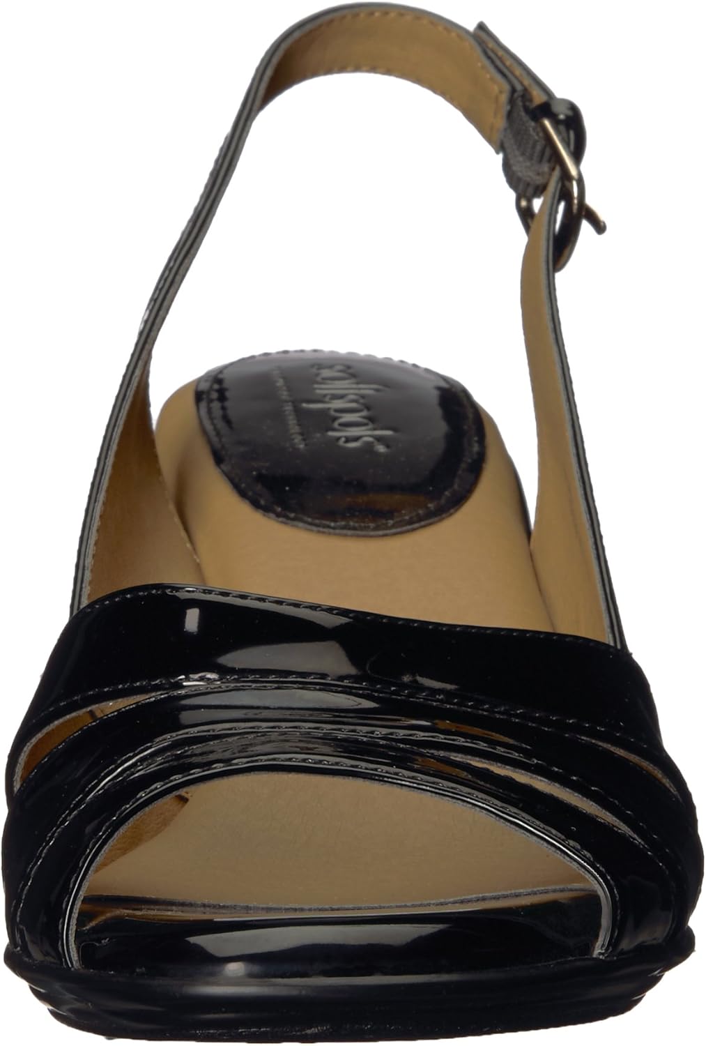 Comfortiva® Neima - Soft Spots Sandals for Women – Smooth Lining – Slingback Strap – Hand-Painted Sleek Heels Black Patent 9.5 M (B) - Image 2