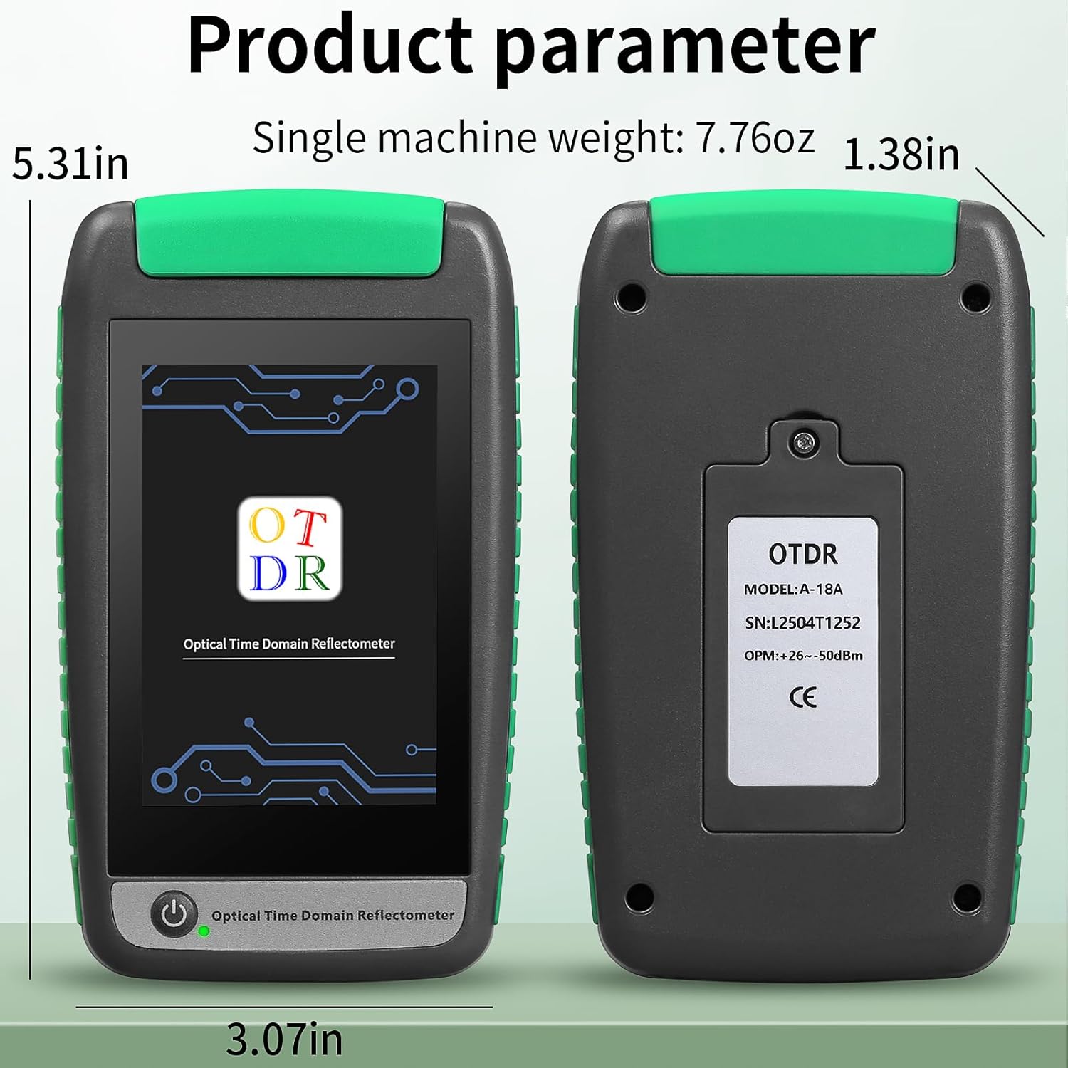 Mini Pro OTDR 7-in-1 Functional SM Fiber Tester A-18A 22dB 1550nm Active Fiber Test - with High-Definition Touch Screen, Built-in OPM/OLS/LED SCAPC Connector, SC Cleaning Pen and FC-LC Adapter