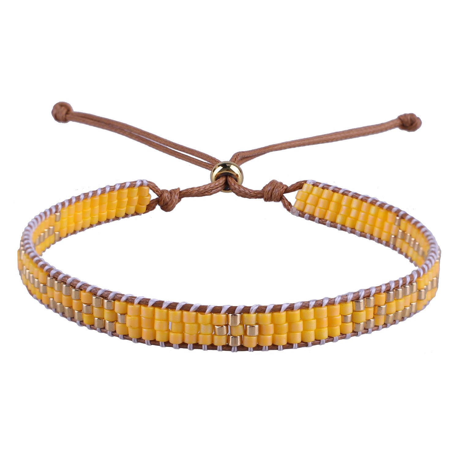 C·QUAN CHIMiyuki Bracelet Braided Wide Miyuki Band Light Weight Jewerly for Women