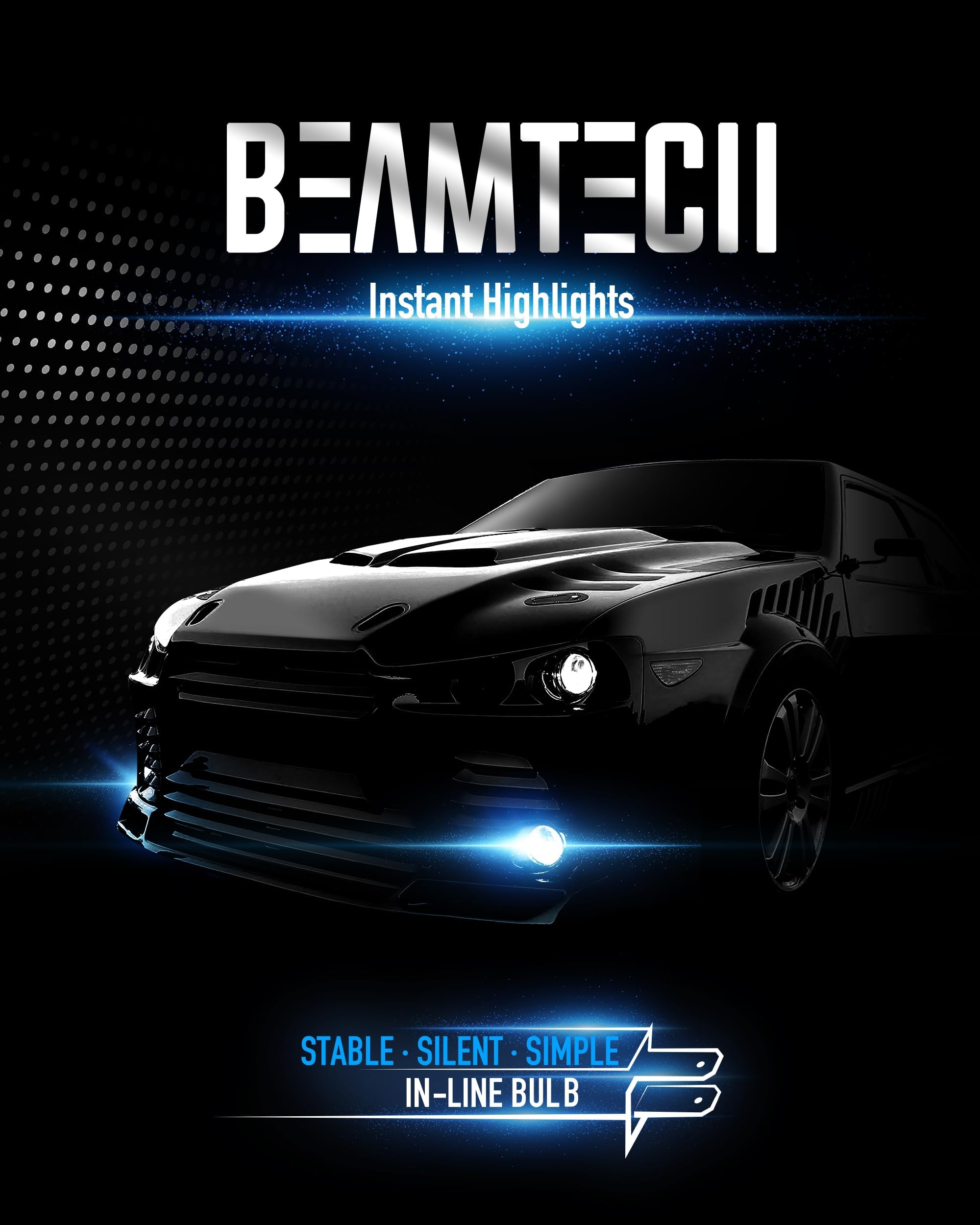 BEAMTECH 9005 H11 LED Bulb, Fanless In Line HB3 H8 H9 6500K 12000LM 60W Xenon White Halogen Replacement Fog Light Of 4
