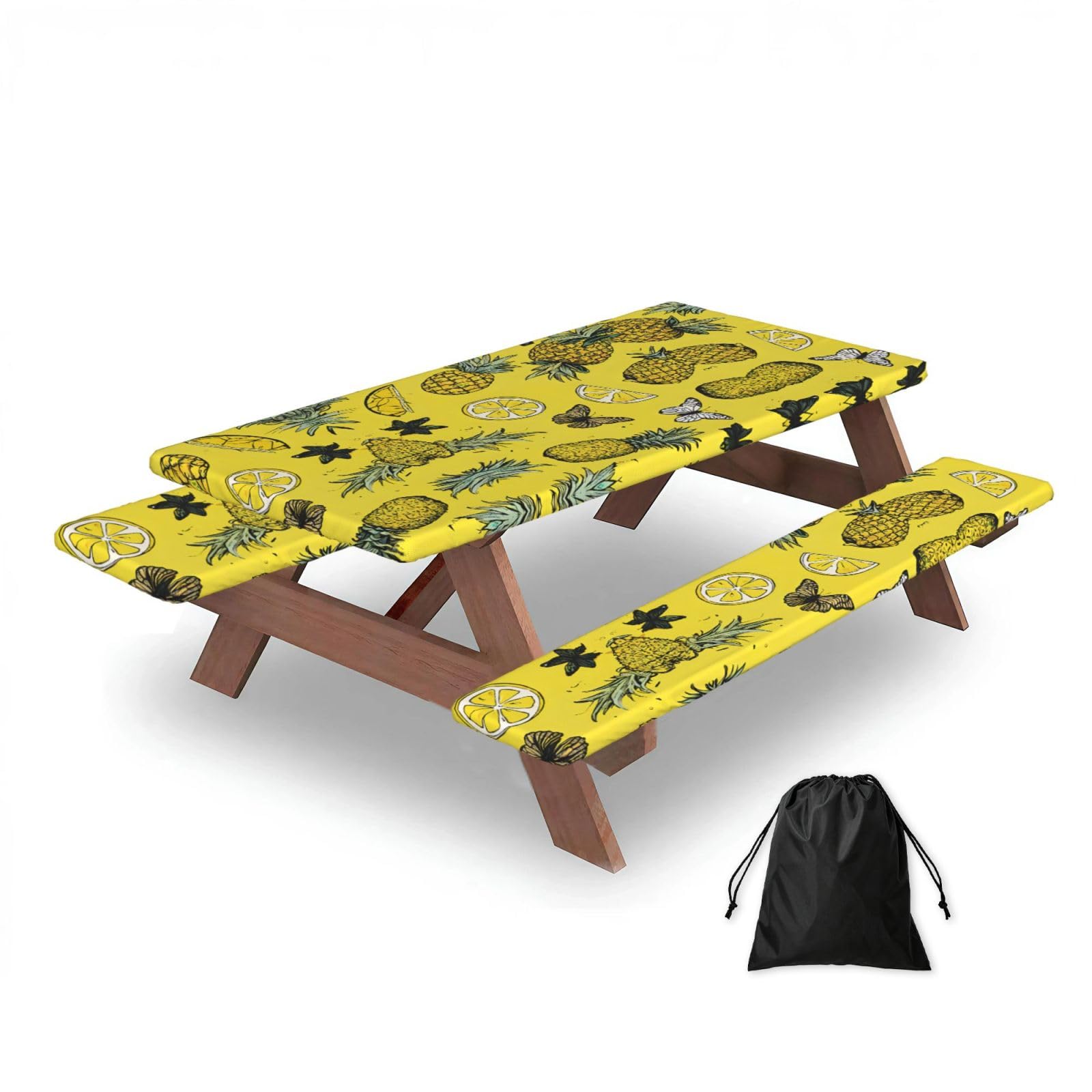 Housse de table de pique-nique ajustée avec bord élastique antivent