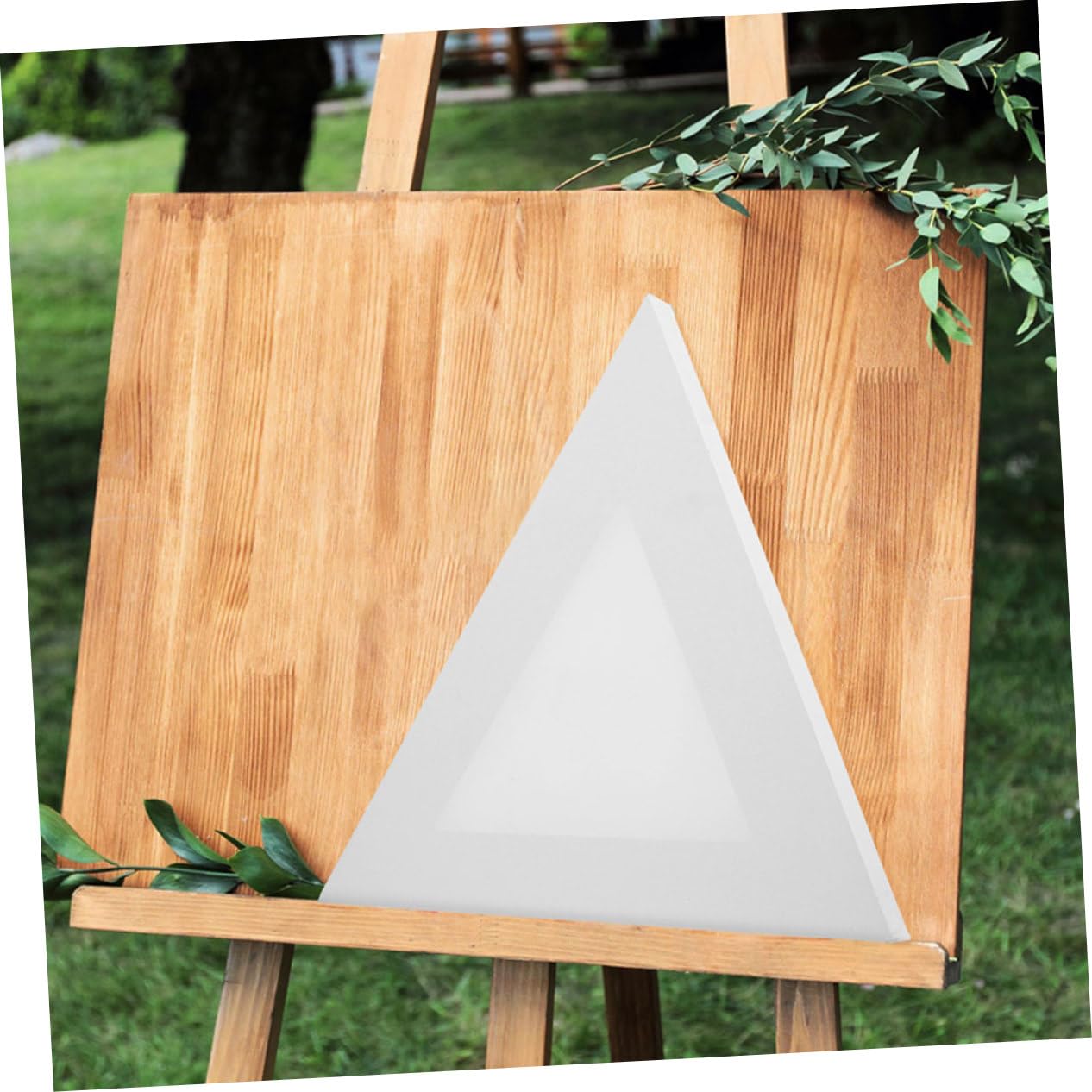 Sewroro 2pièces Lot de Toiles Tendues sur Châssis Triangulaire Panneau Prêt à Emploi pour Peinture à Huile et Acrylique Matériel Artiste et Décoration Intérieure