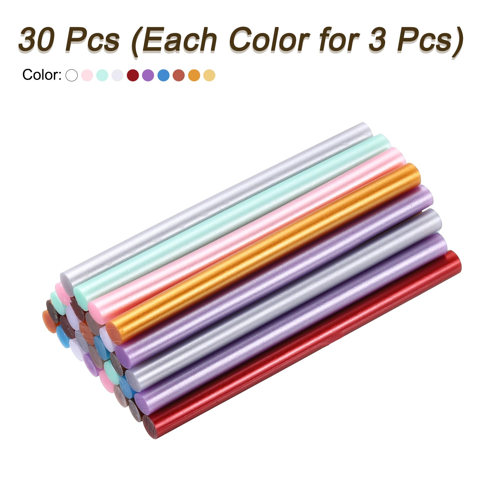 Sourcing Map 30pcs Mini Hot Glue Sticks 4 Inch X 0.28 Inch High Sticky Hot Glue Gun Sticks, Metallic Multicolor - View #7