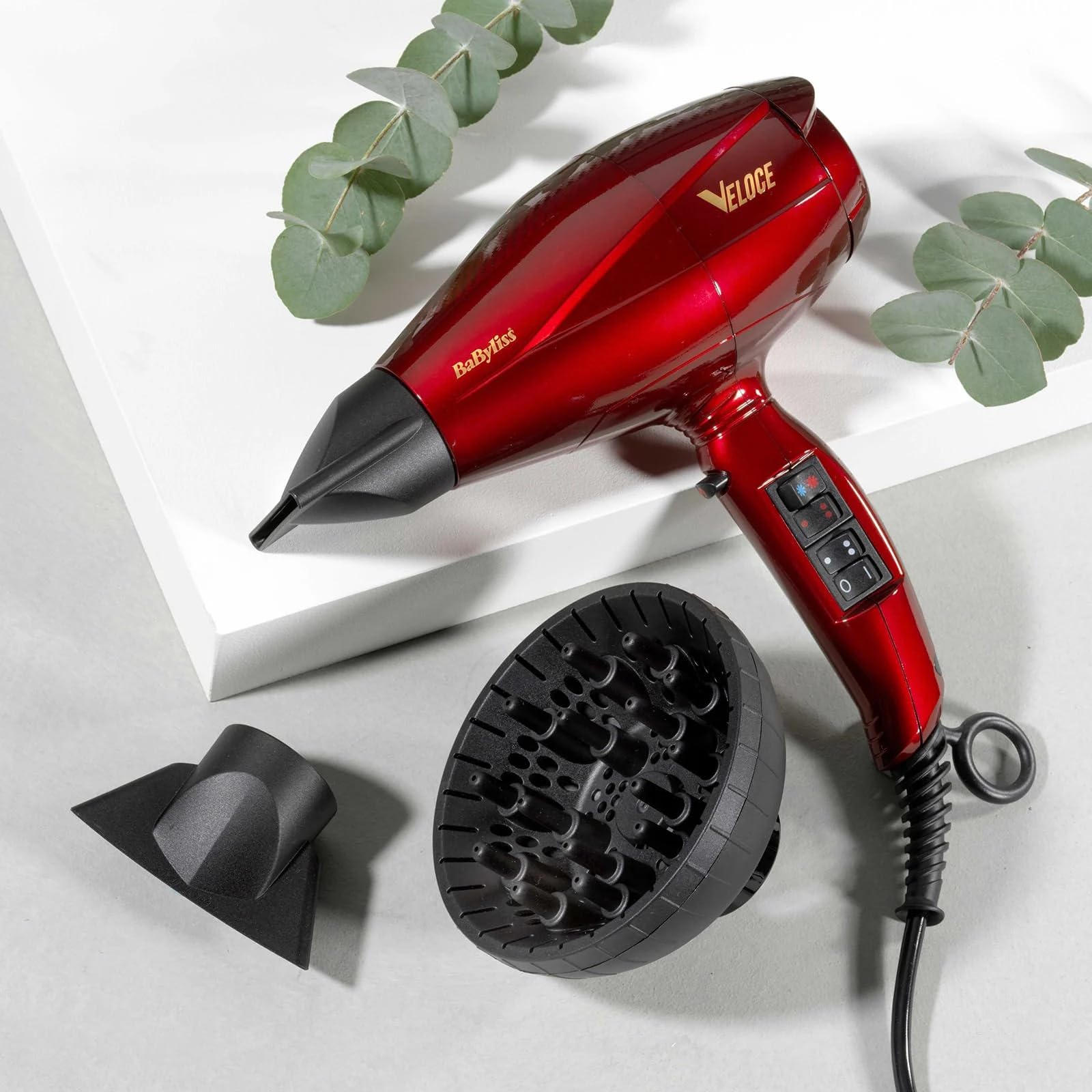 Sèche-cheveux Pliable Esperanza Aurora - 750W, 2 Vitesses, Rouge, Neuf
