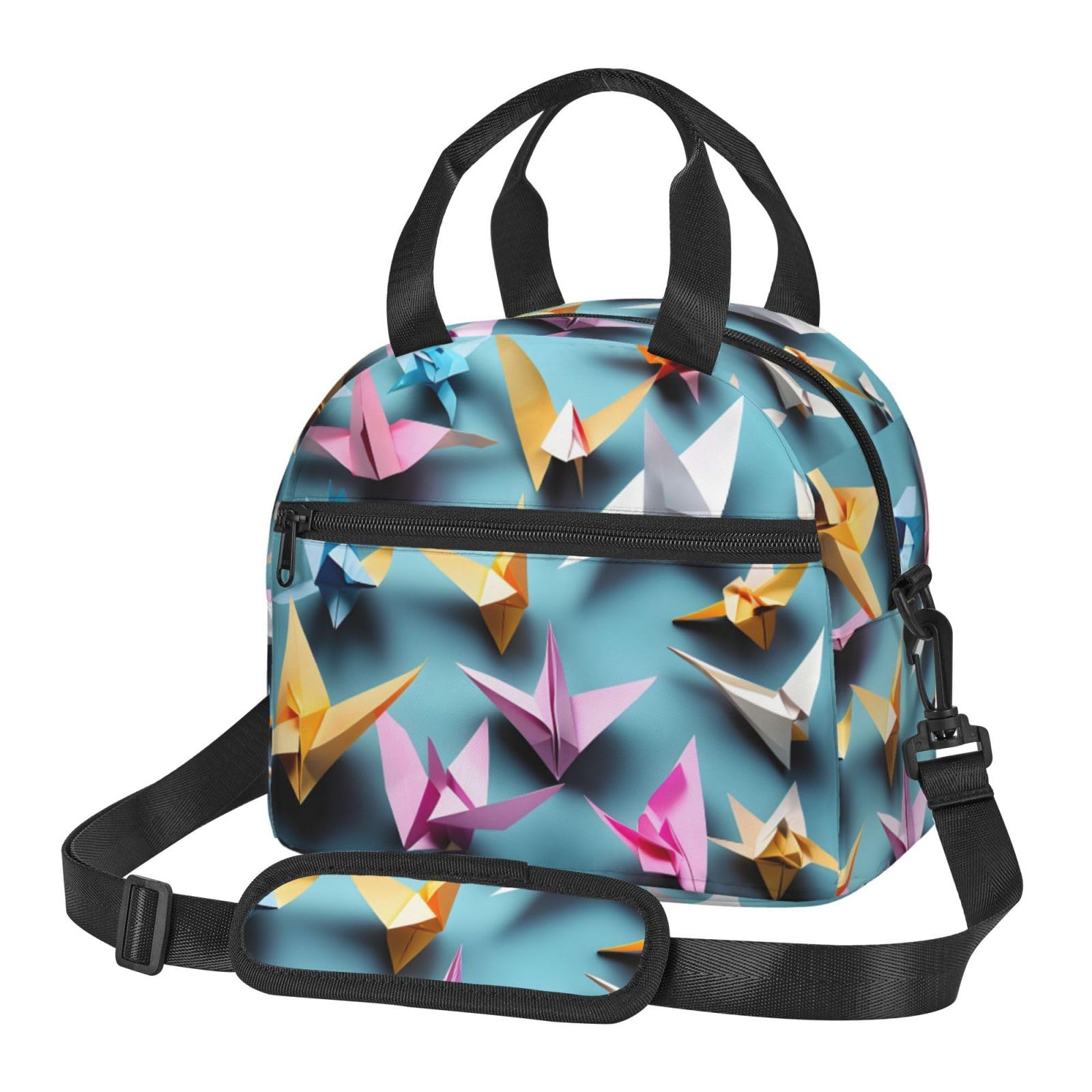 Sac à déjeuner isotherme réutilisable en forme de grues en papier origami pour adultes pour le travail, les voyages, les femmes et les hommes