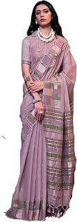 SGF11 Women's Soft Cotton Linen Silk Saree With Unstitched Blouse Piece Price In India