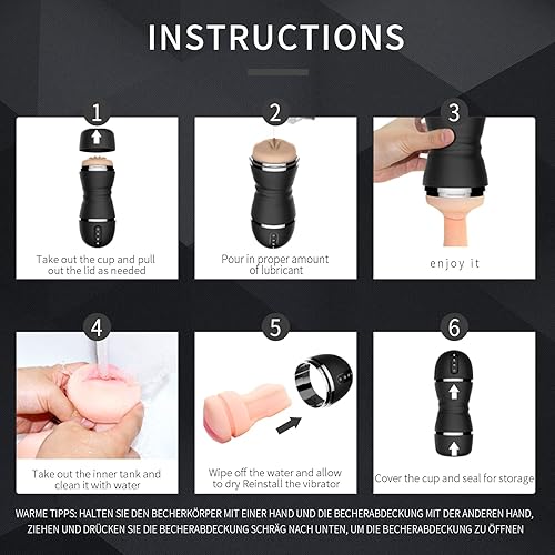 Miniatura 5 de Masturbador masculino juguetes sexuales con 9 modos de vibración y calefacción, vagina de bolsillo con textura realista 3D para hombres