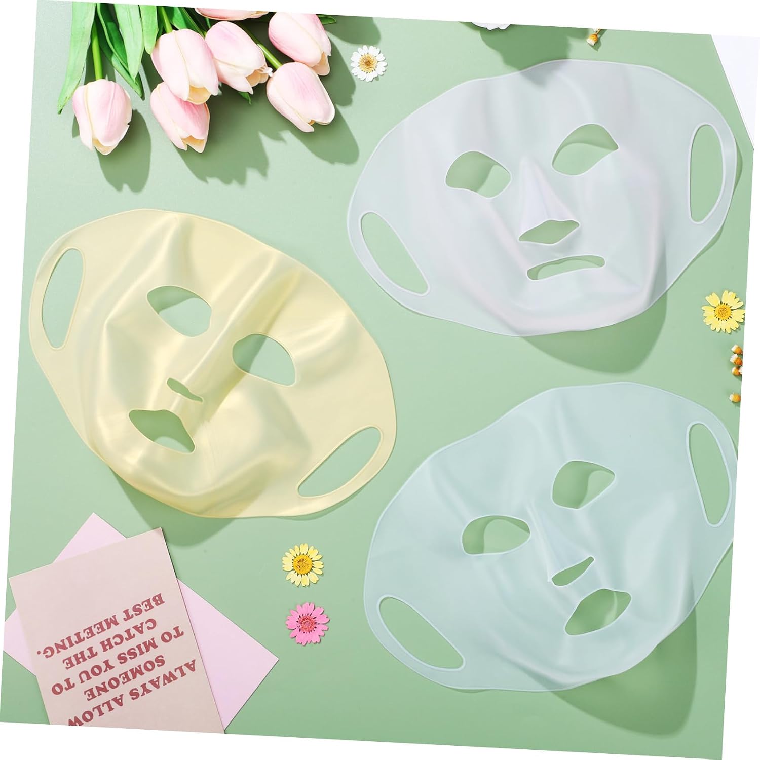 3pcs Silicone Mask Covers Reusable Face Sheet Masks Steam Salon Supplies